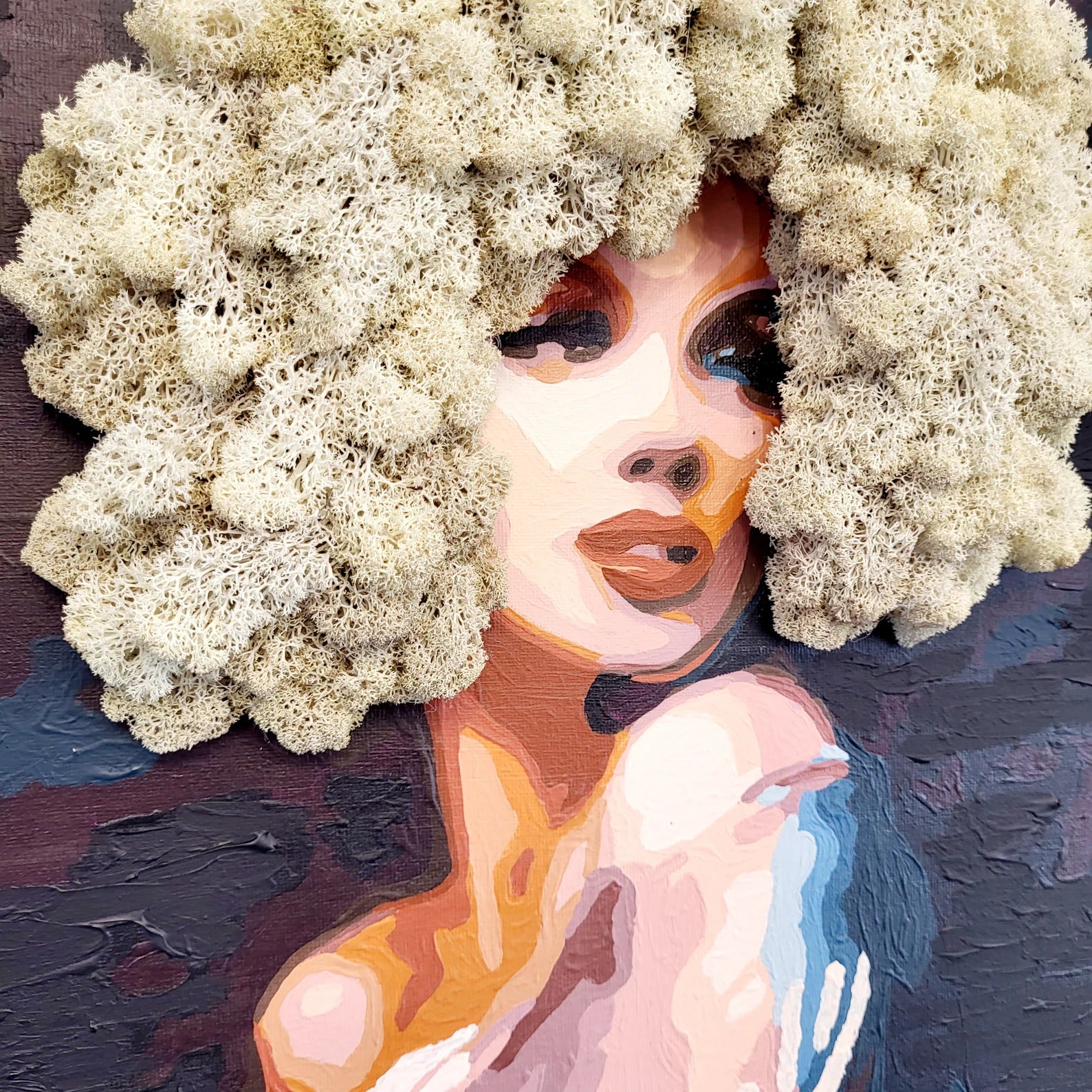 Eco Moss Painting | Woman Portrait Wall Art Inspired by Marilyn Monroe