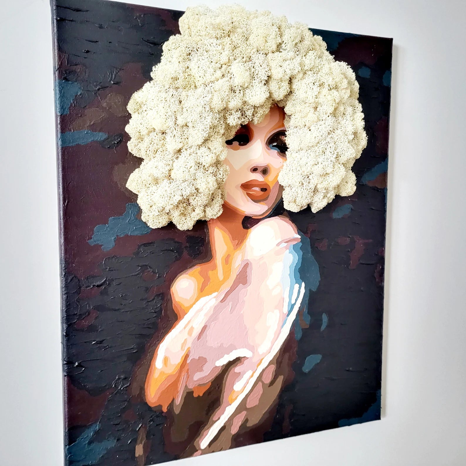 Eco Moss Painting | Woman Portrait Wall Art Inspired by Marilyn Monroe