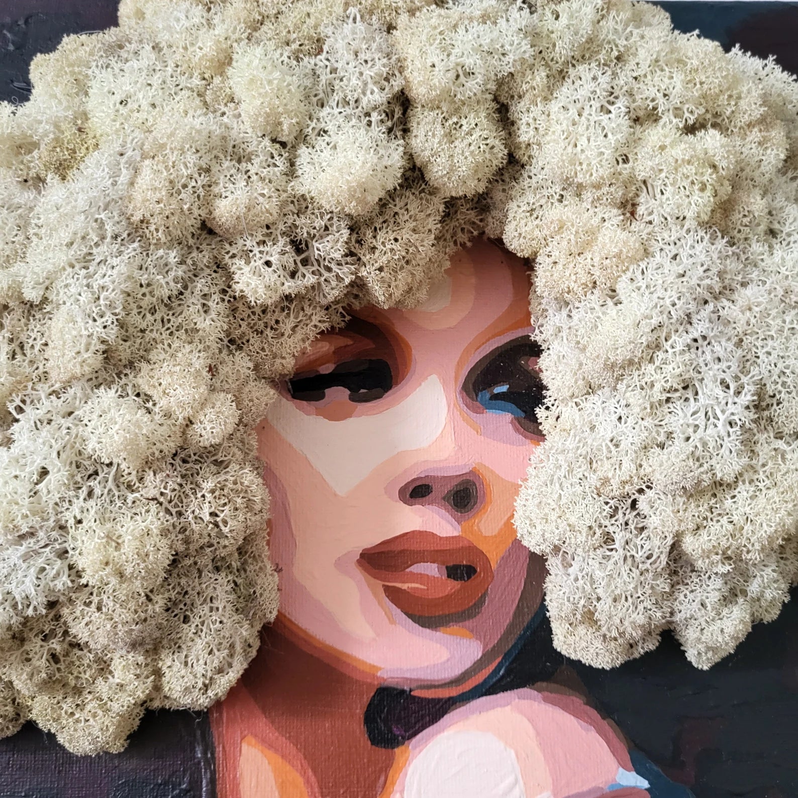 Eco Moss Painting | Woman Portrait Wall Art Inspired by Marilyn Monroe