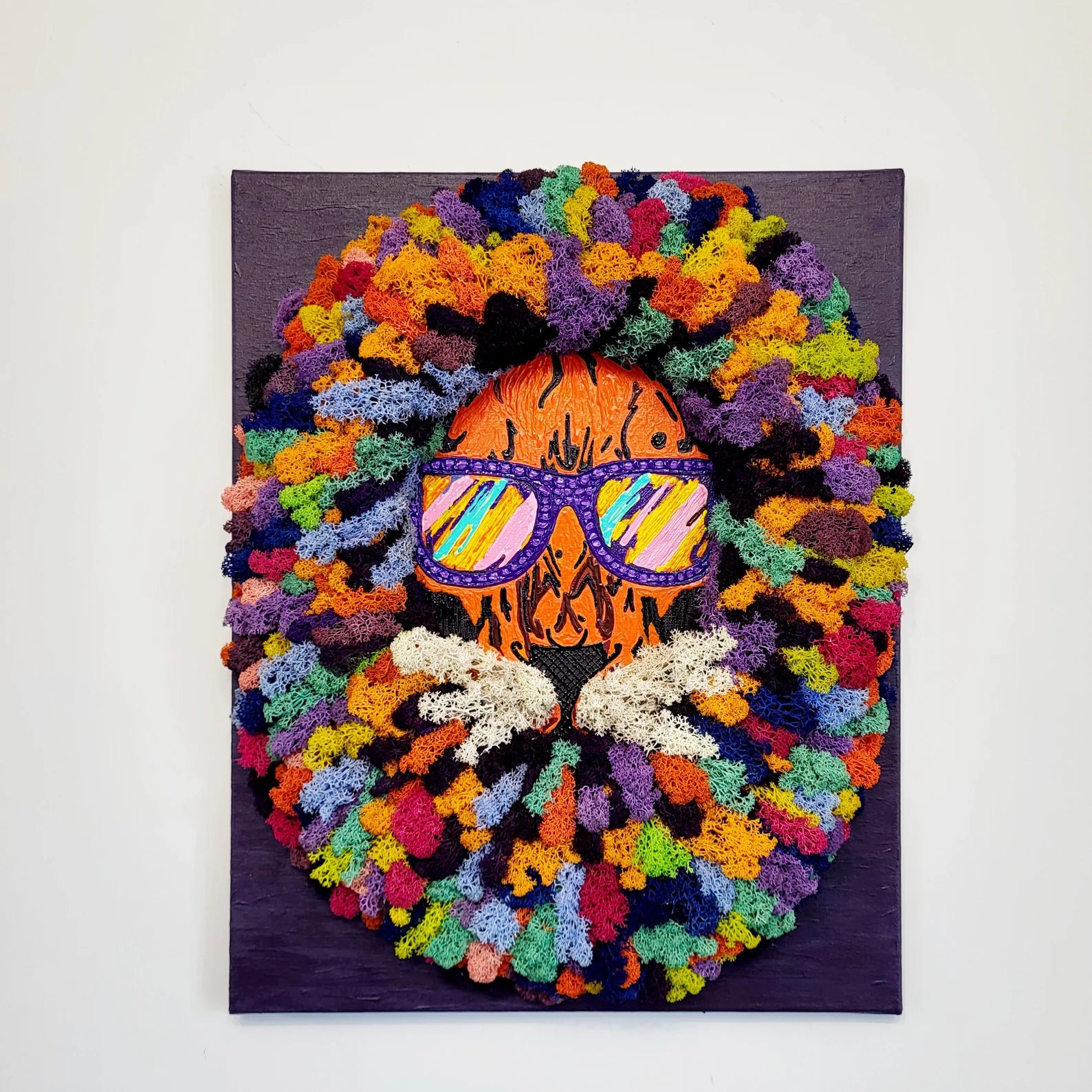 Lion Moss Wall Art | Textured Mane Eco-Friendly Wildlife Decor