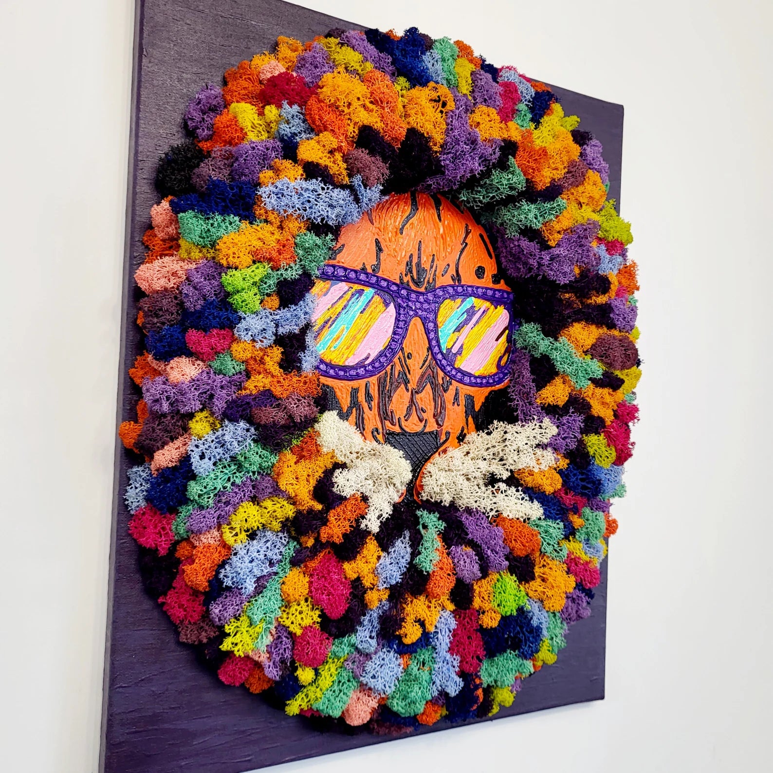 Lion Moss Wall Art | Textured Mane Eco-Friendly Wildlife Decor