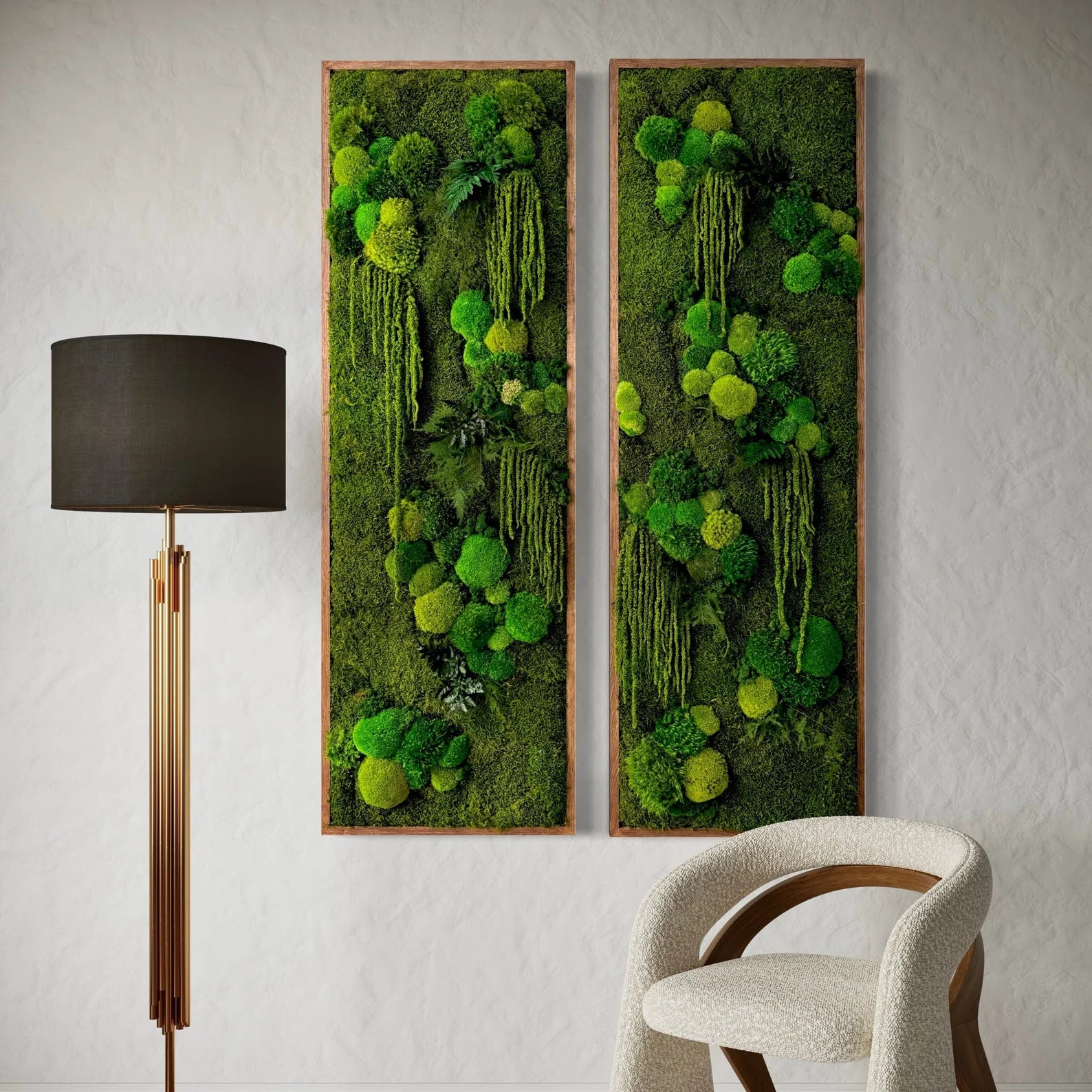 Moss Wall Art – Large Preserved Green Moss Panel, Modern Living Wall Plant Decor for Home or Office
