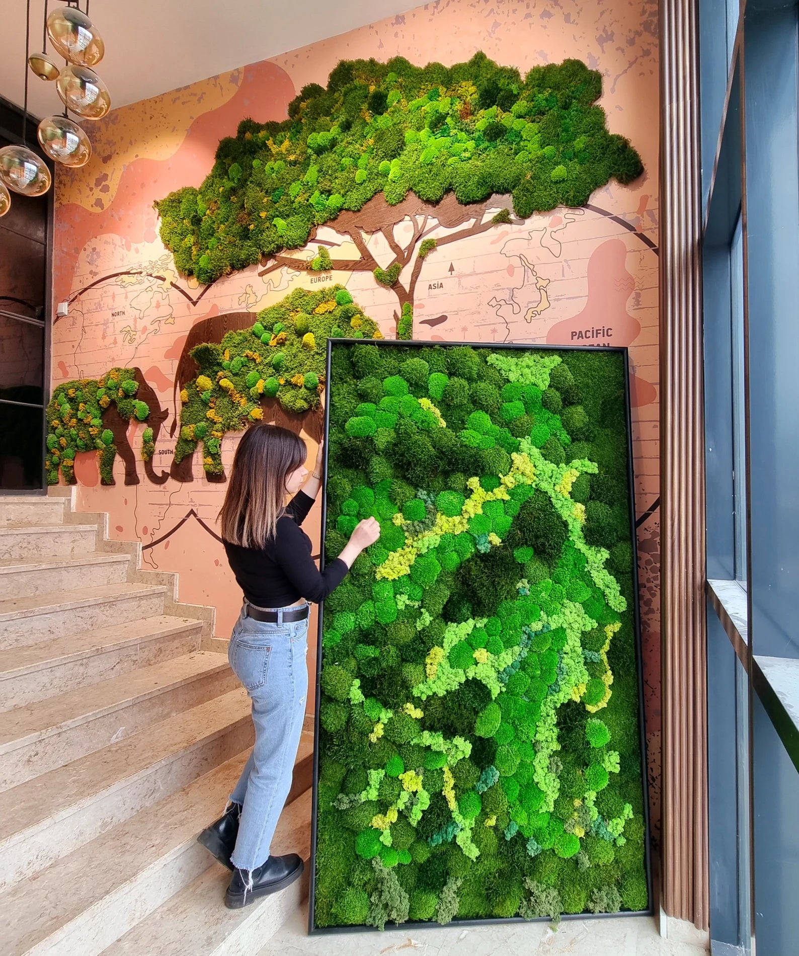 Preserved Moss Wall Art – Eco-Friendly Botanical Decor | Vertical Garden Frame for Home & Office