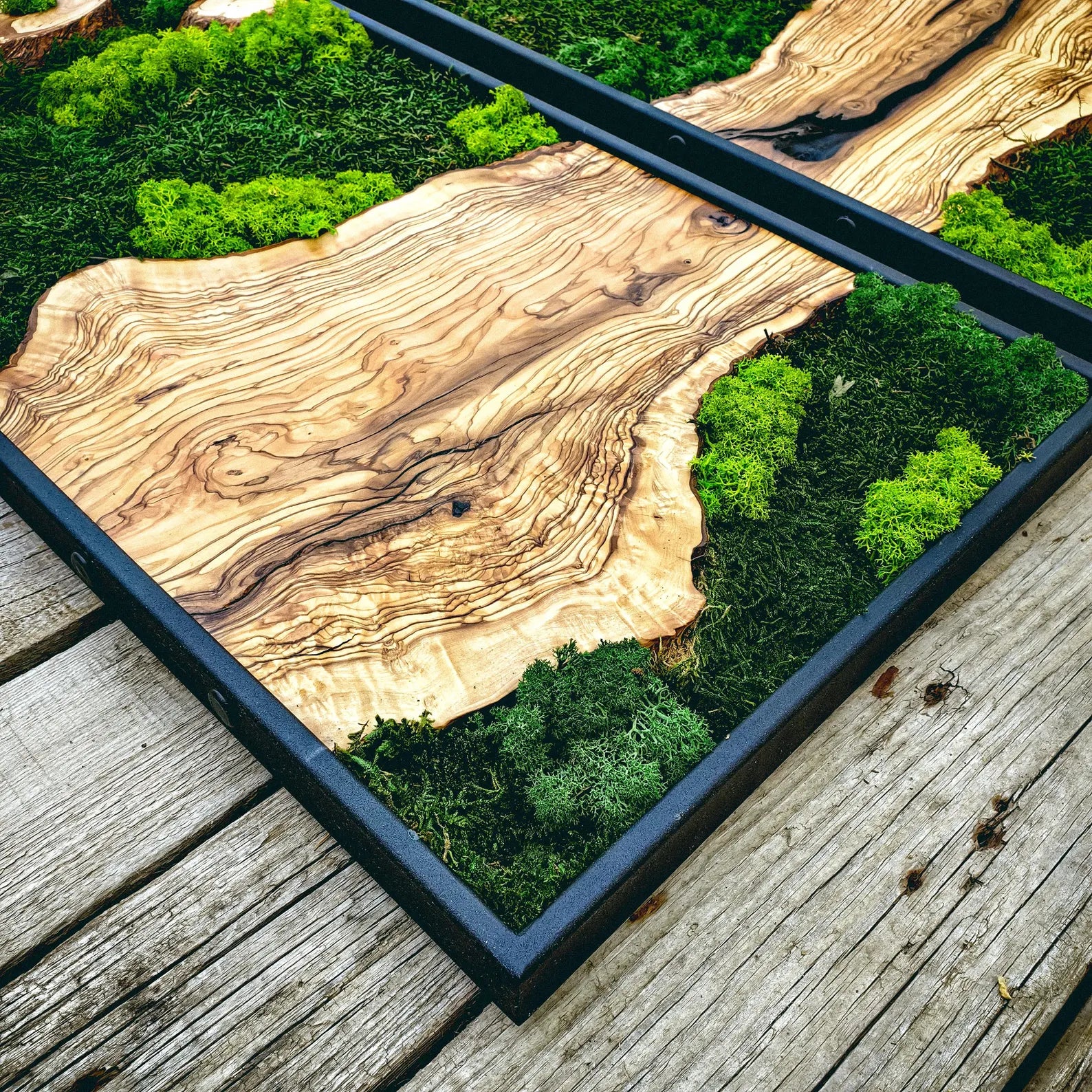 Moss Wall Art – Handmade Wood Frame Preserved Moss Wall Decor for Home or Office