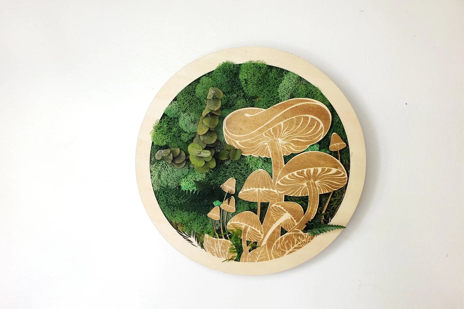 Woodland Mushroom Moss Wall Art – Natural Cottagecore Design