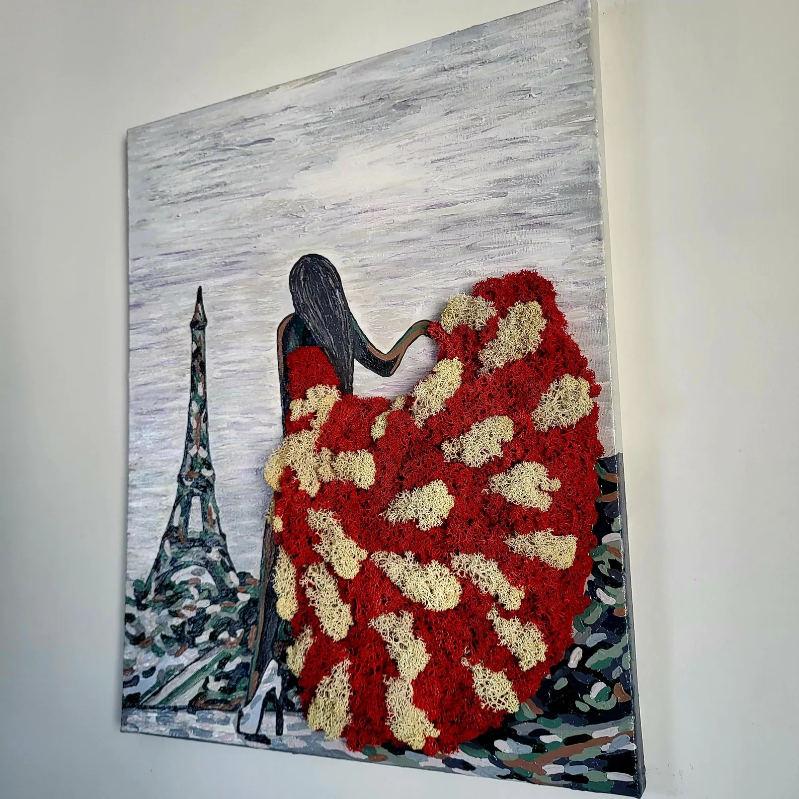 Paris Moss Wall Hanging | Romantic Green Art for Home or Gift