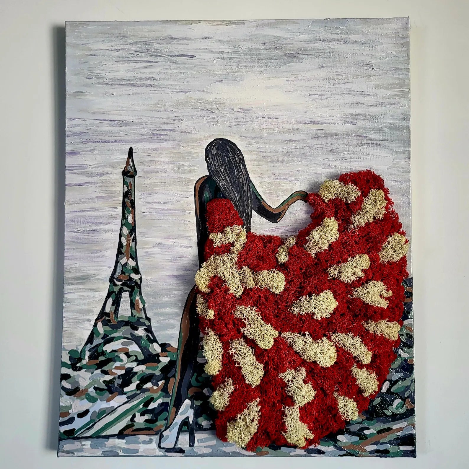 Paris Moss Wall Hanging | Romantic Green Art for Home or Gift