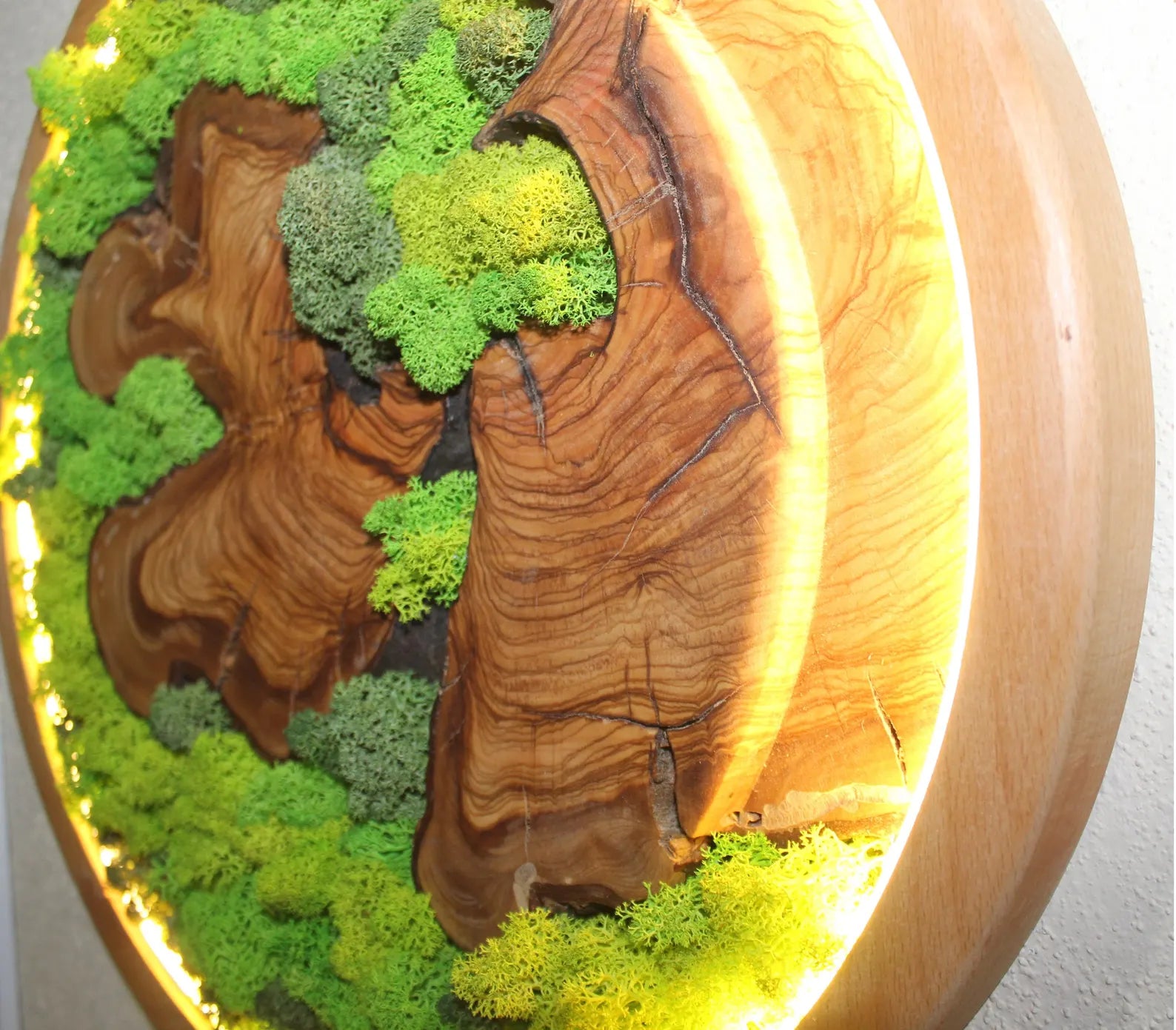 Handmade Moss Wall Decor: Wooden Wall Art for a Natural Living Room