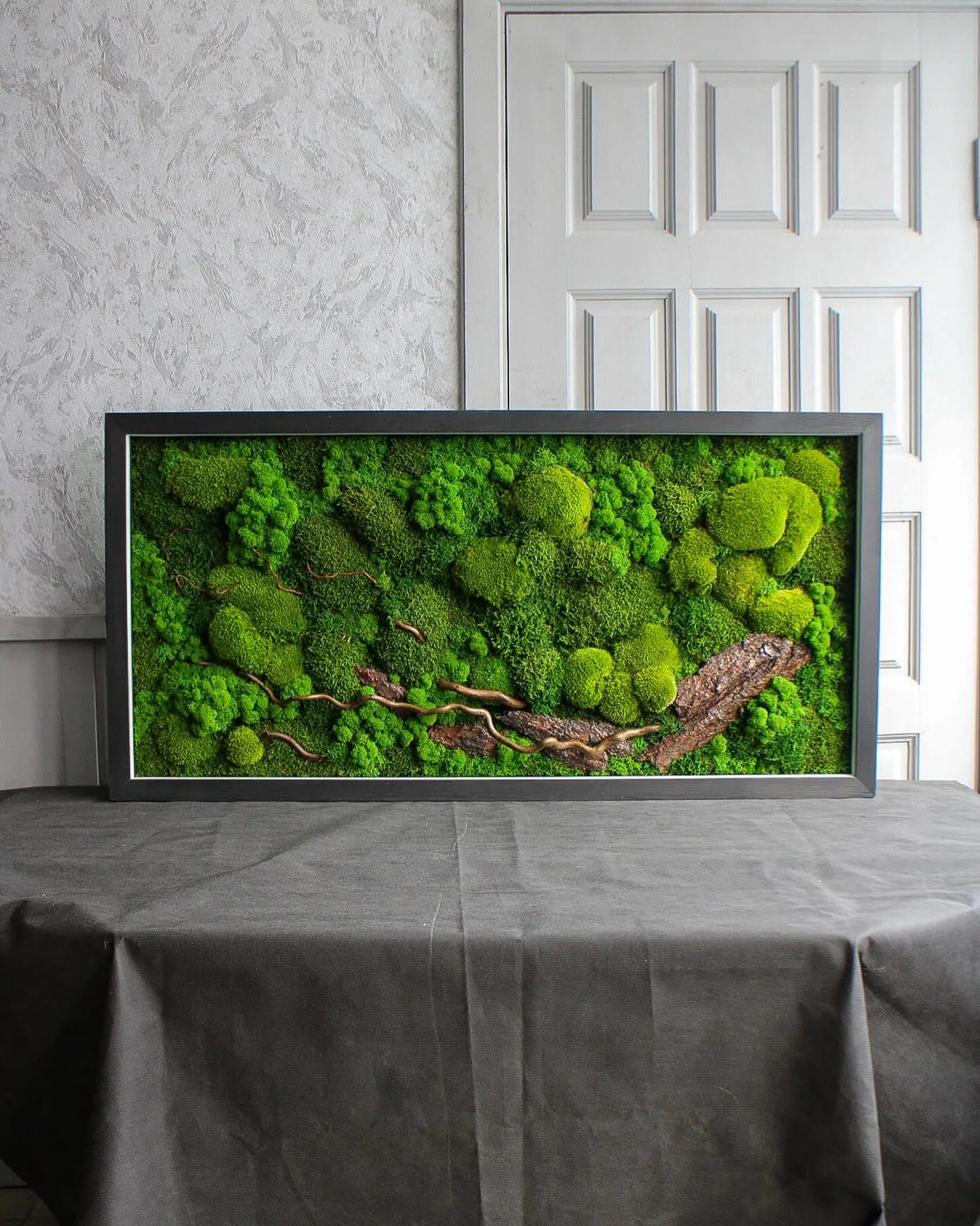 Nature-Inspired Preserved Moss Wall Art with LED – Unique Botanical Gift-2
