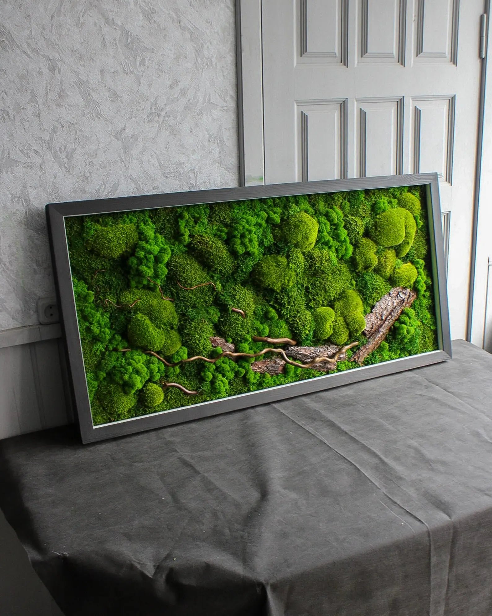 Nature-Inspired Preserved Moss Wall Art with LED – Unique Botanical Gift-2