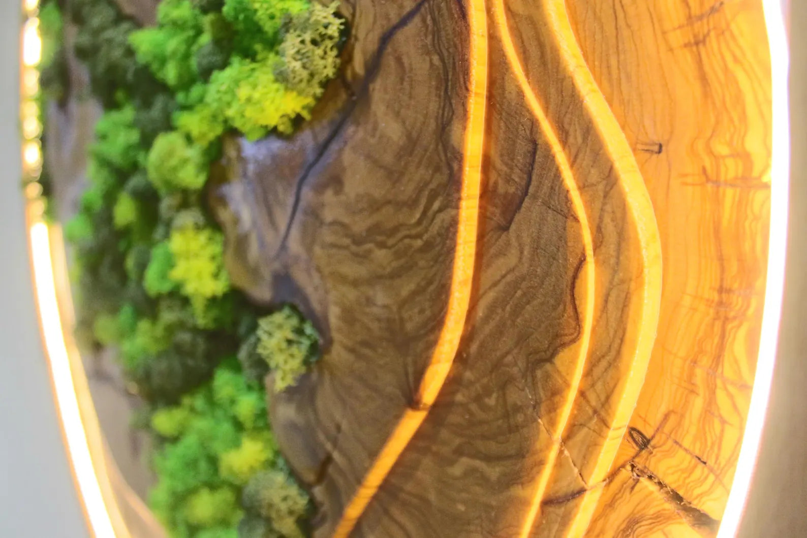 Handmade Moss Wall Decor: Wooden Wall Art for a Natural Living Room