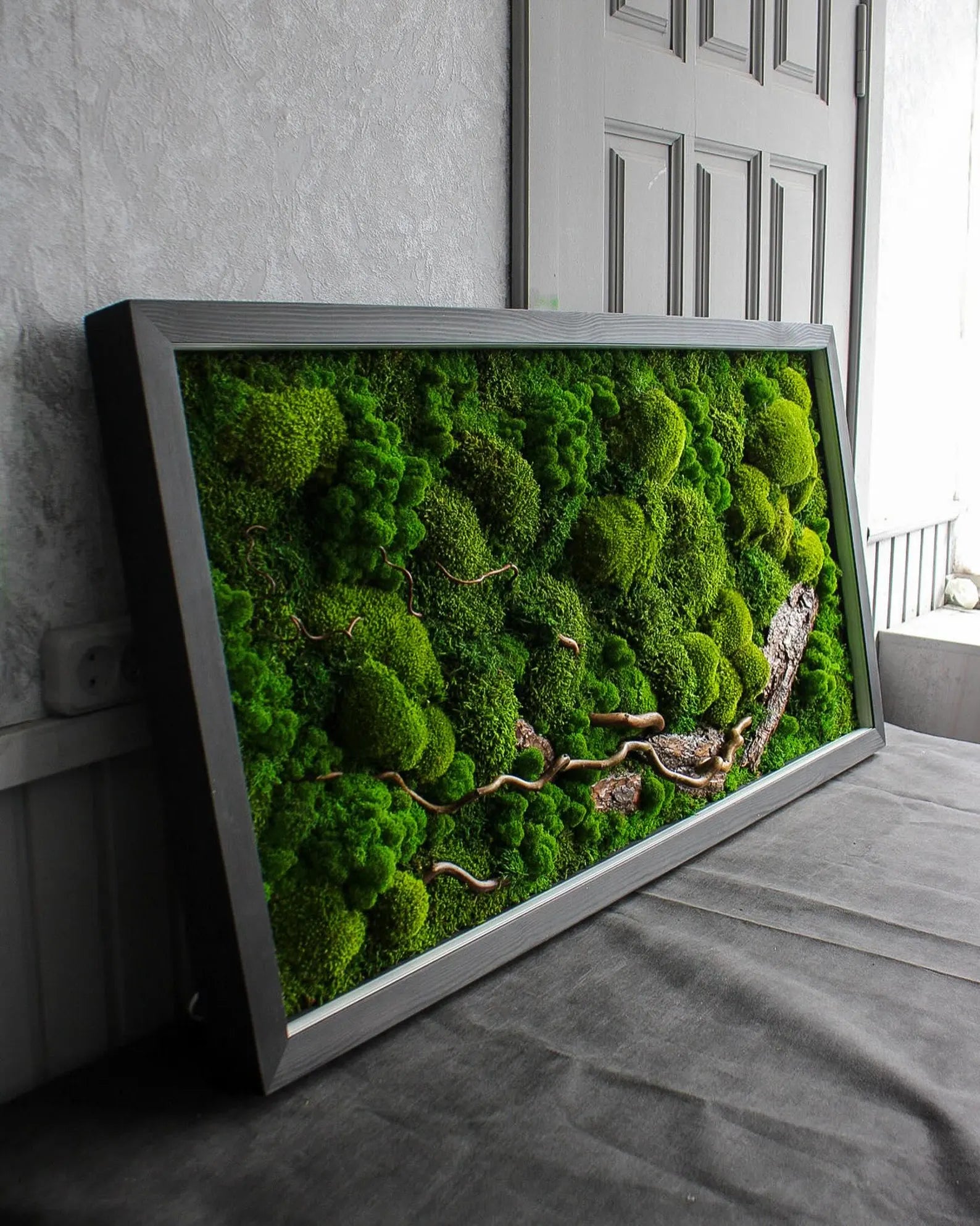 Nature-Inspired Preserved Moss Wall Art with LED – Unique Botanical Gift-2