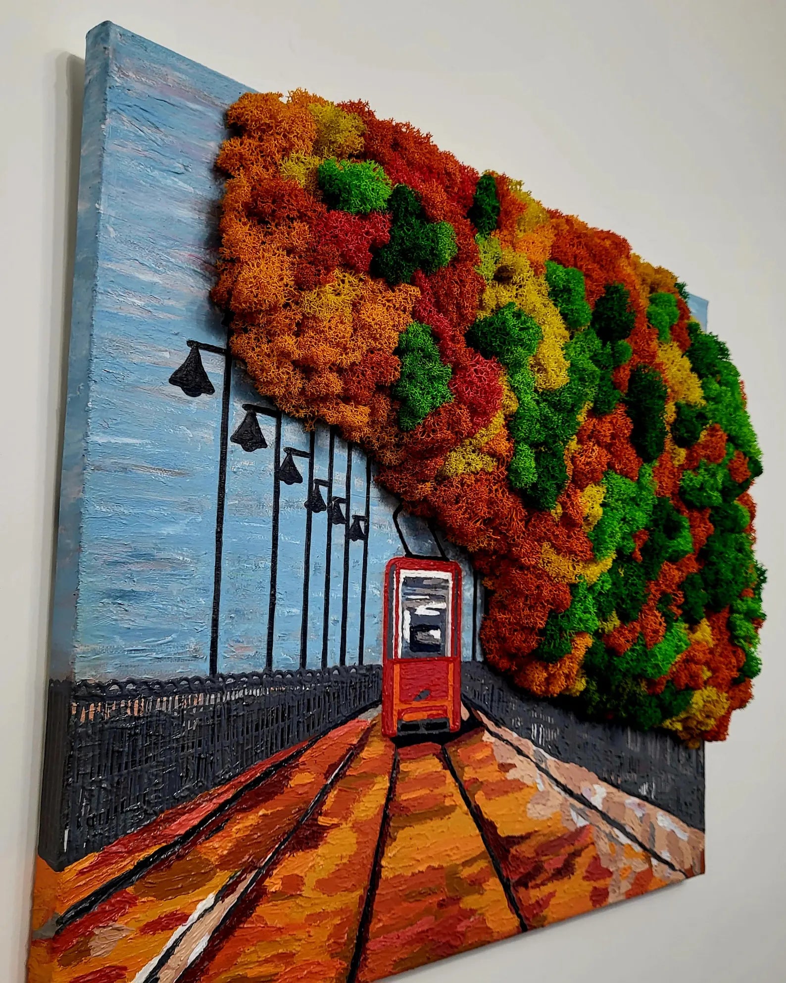 Autumn in Kyiv Moss Art | Eco-Friendly Moss Wall Hanging Decor