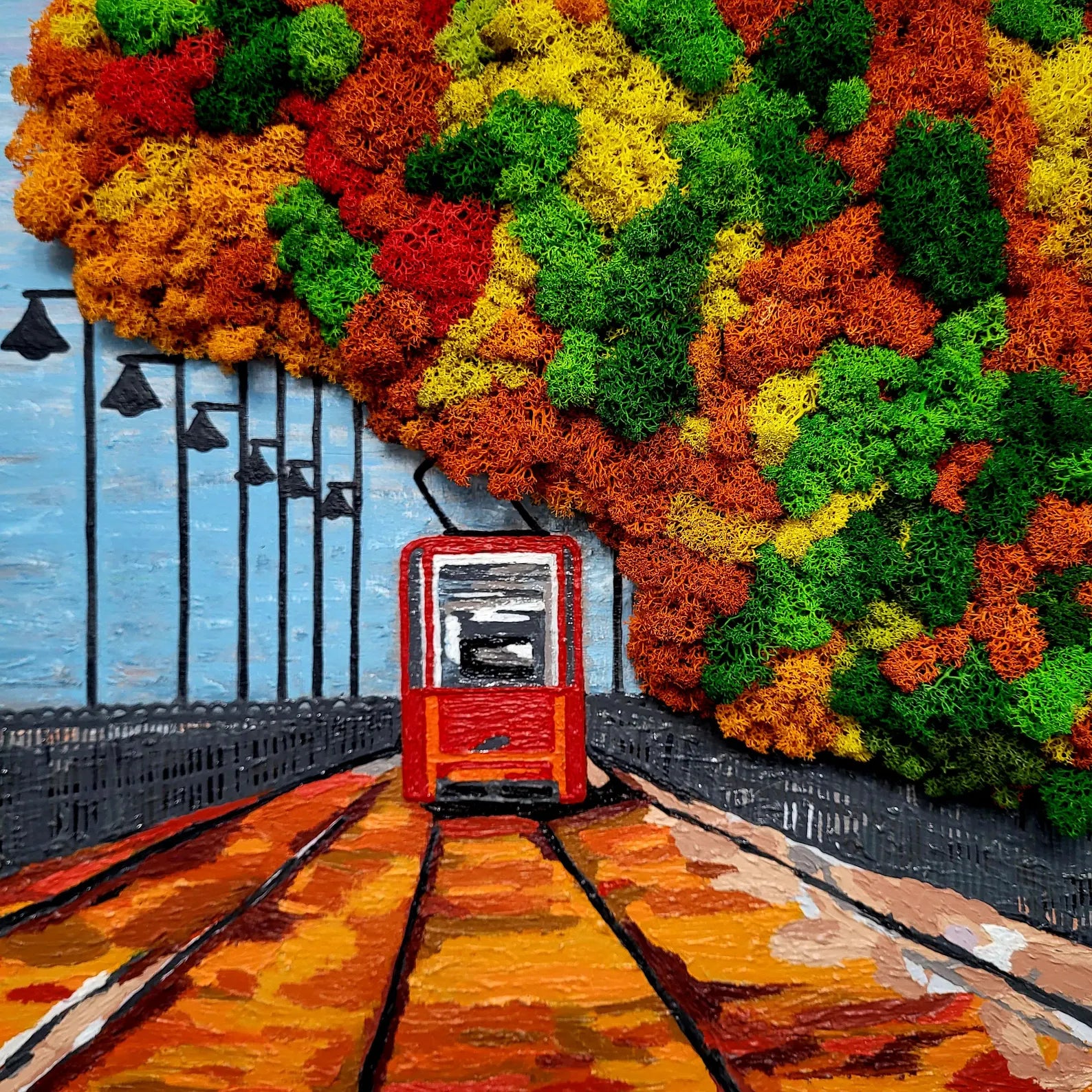 Autumn in Kyiv Moss Art | Eco-Friendly Moss Wall Hanging Decor