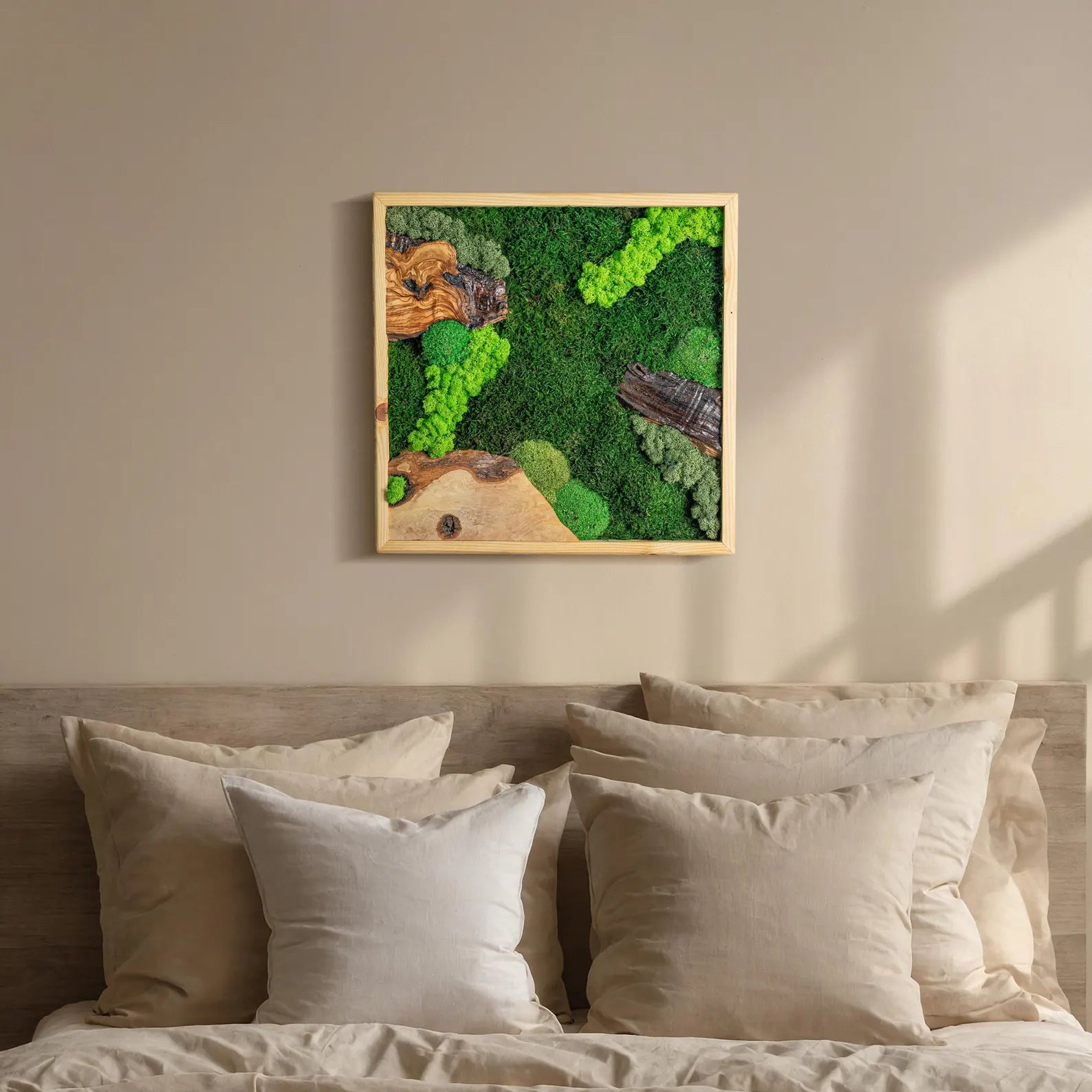 Tree-Inspired Moss Wall Art – Olive Wood Home Decoration