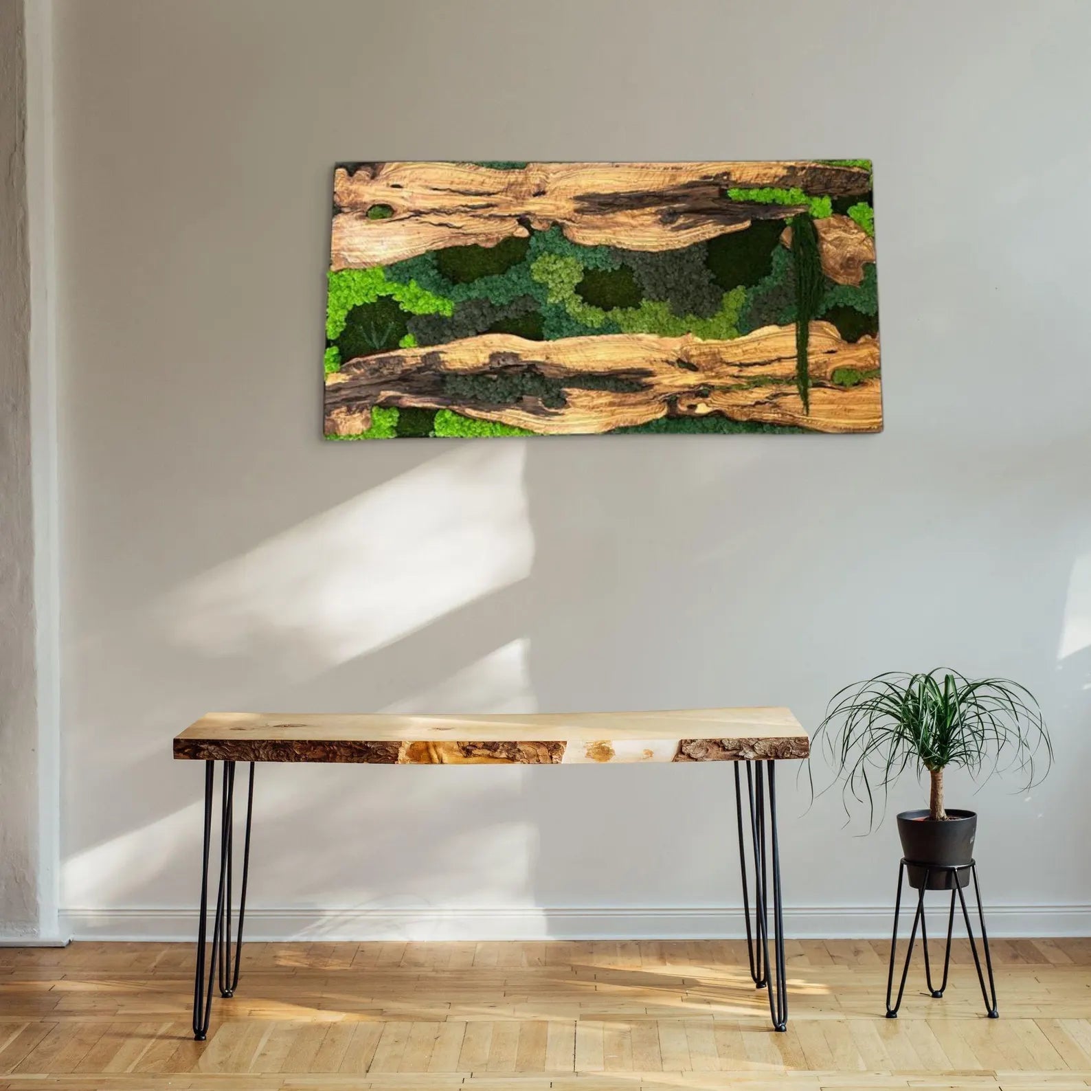 Moss Wall Decor – Wood & Preserved Moss Wall Art for Home or Office