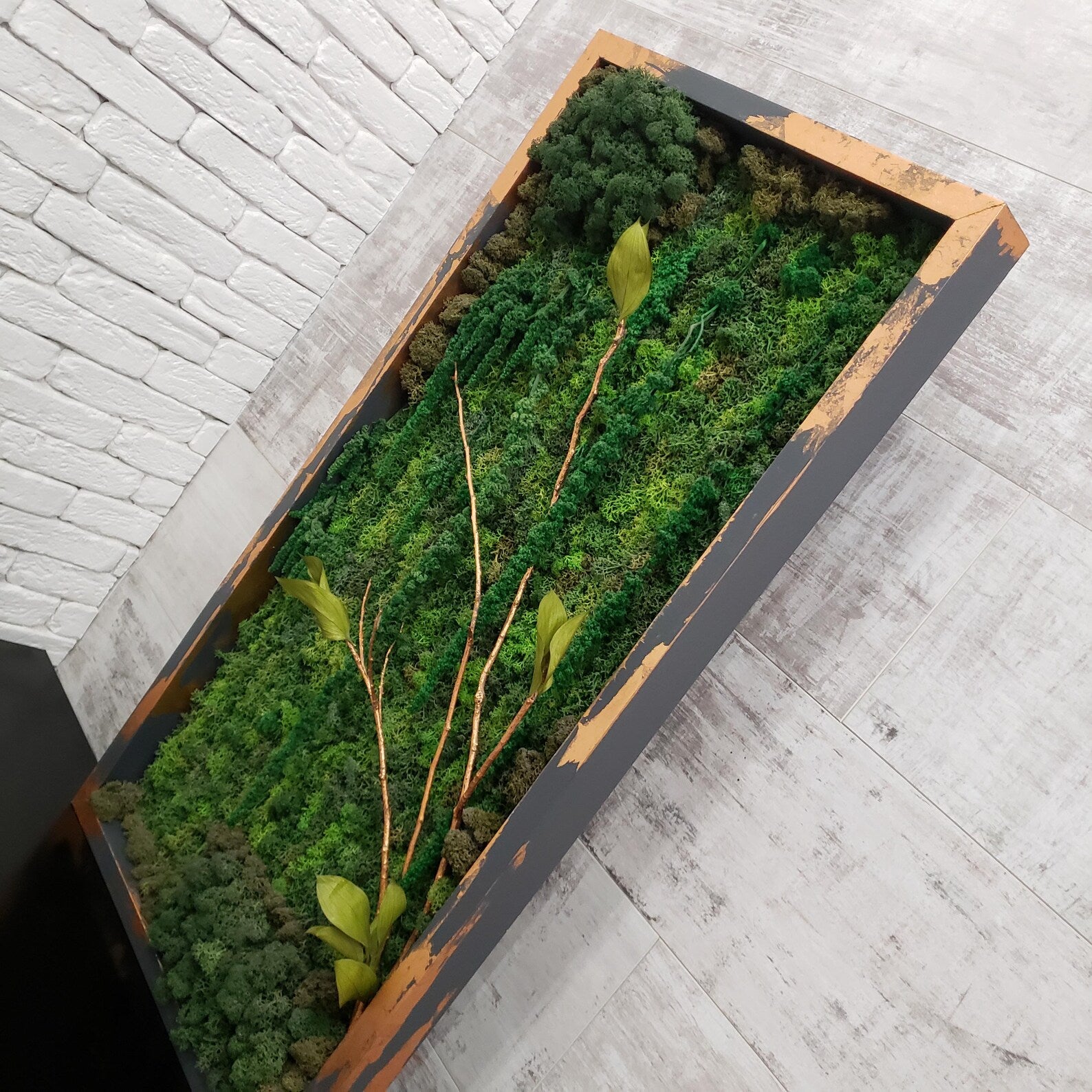 Moss Art Wall Decor – Natural Preserved Moss with Aluminum Frame