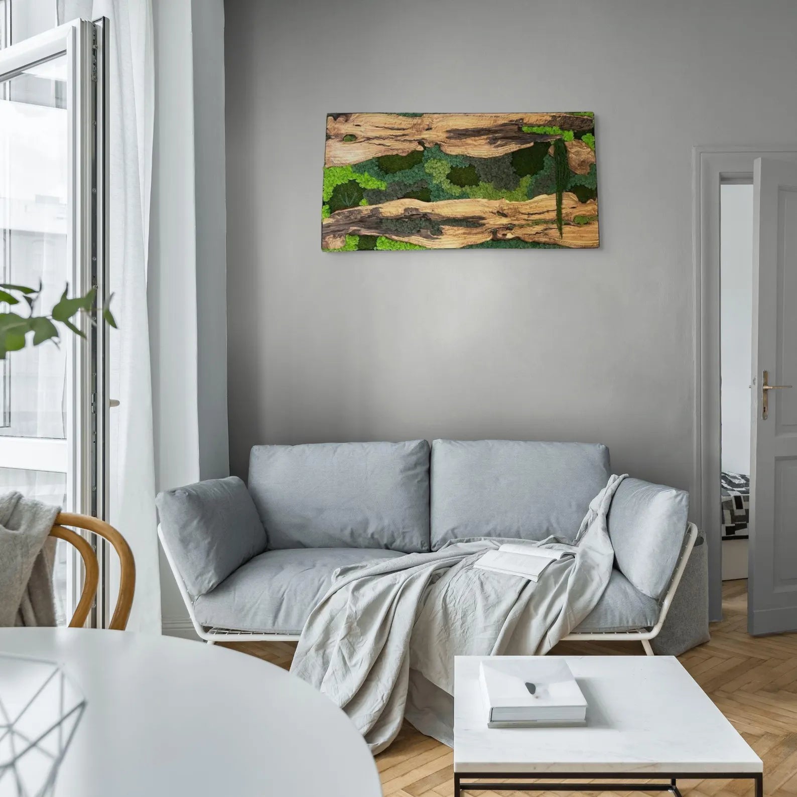 Moss Wall Decor – Wood & Preserved Moss Wall Art for Home or Office