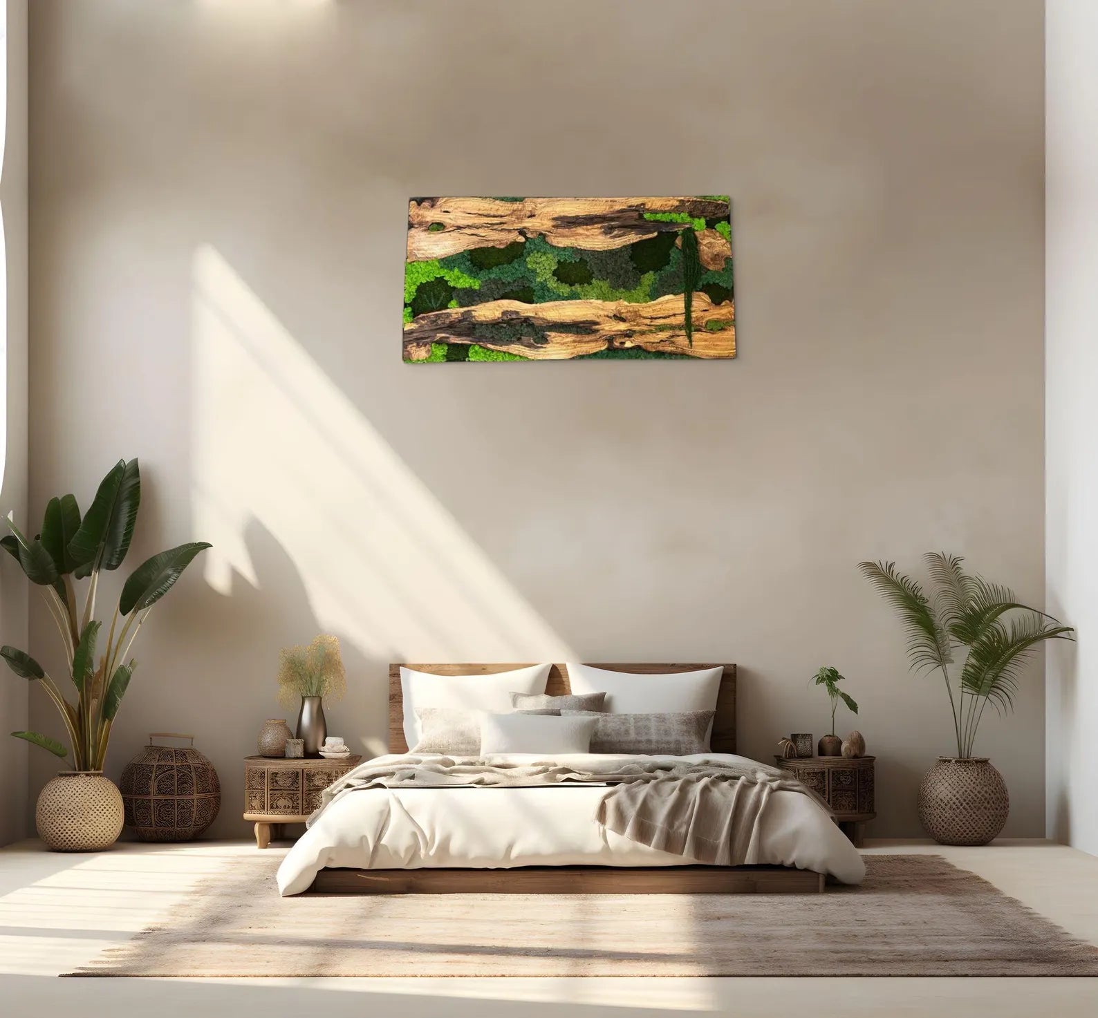 Moss Wall Decor – Wood & Preserved Moss Wall Art for Home or Office