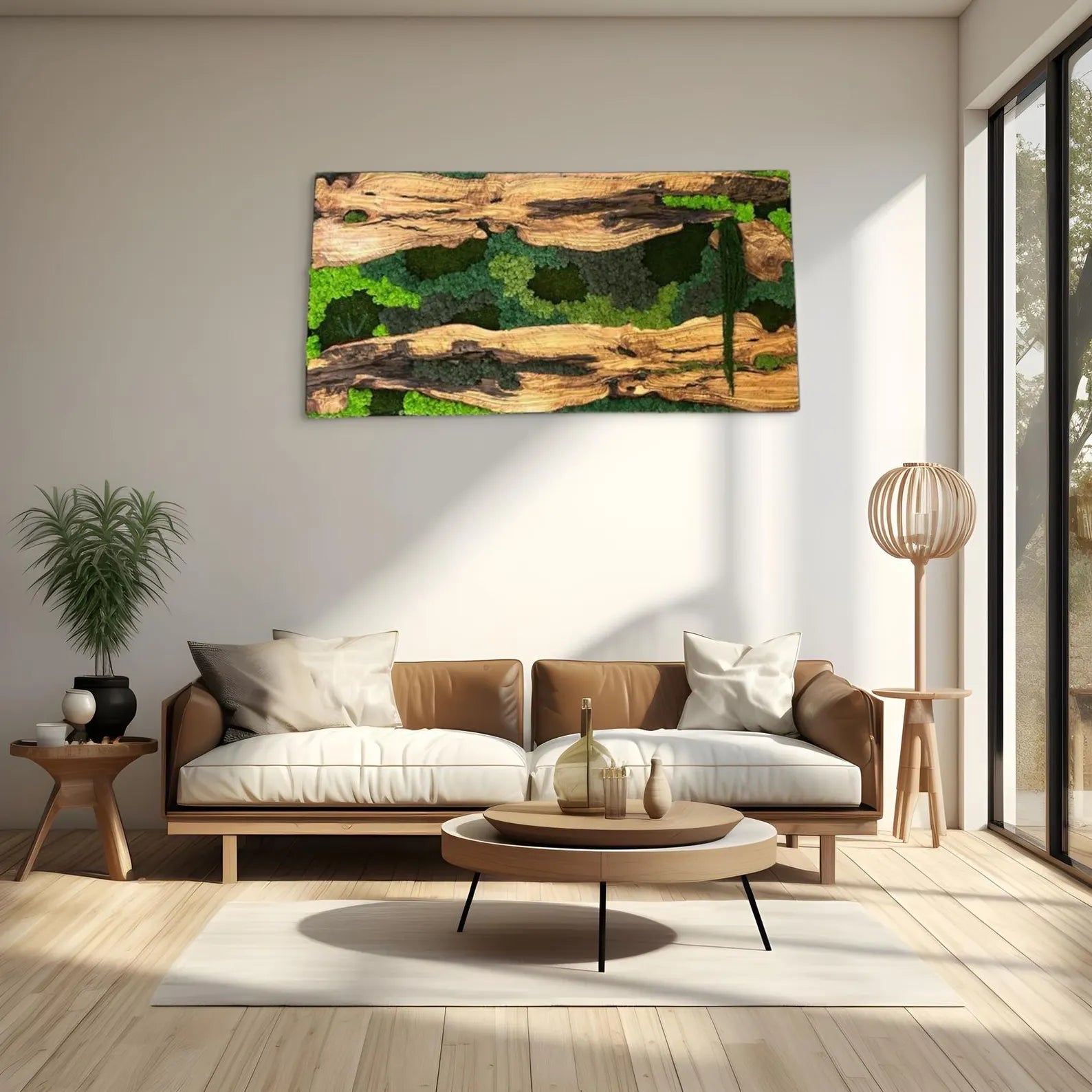 Moss Wall Decor – Wood & Preserved Moss Wall Art for Home or Office