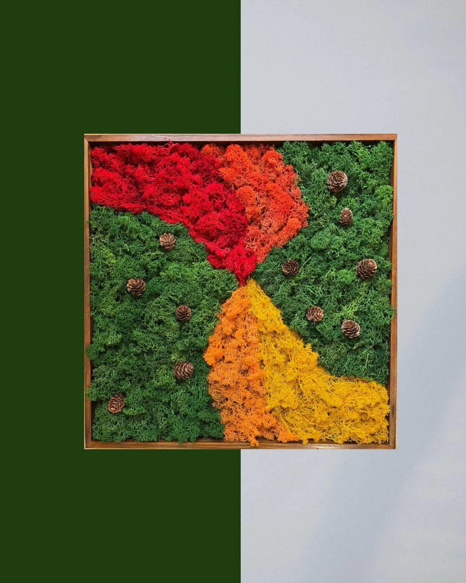 Vertical Garden Moss Wall Art – Handmade Preserved Green Wall Panel – Living Wall Decor Gift