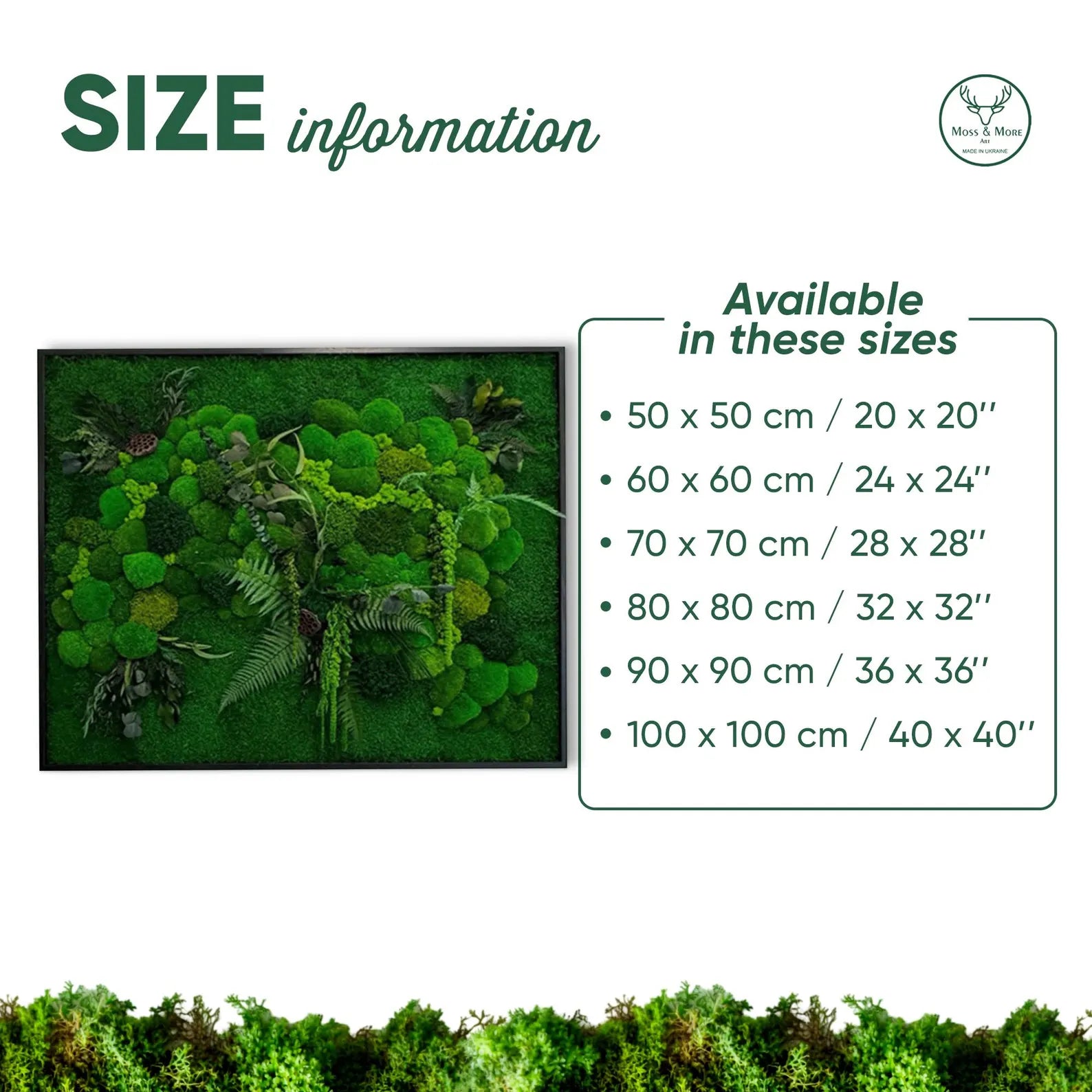 Unique Moss Wall Frame – Modern Green Wall Art for Home & Office