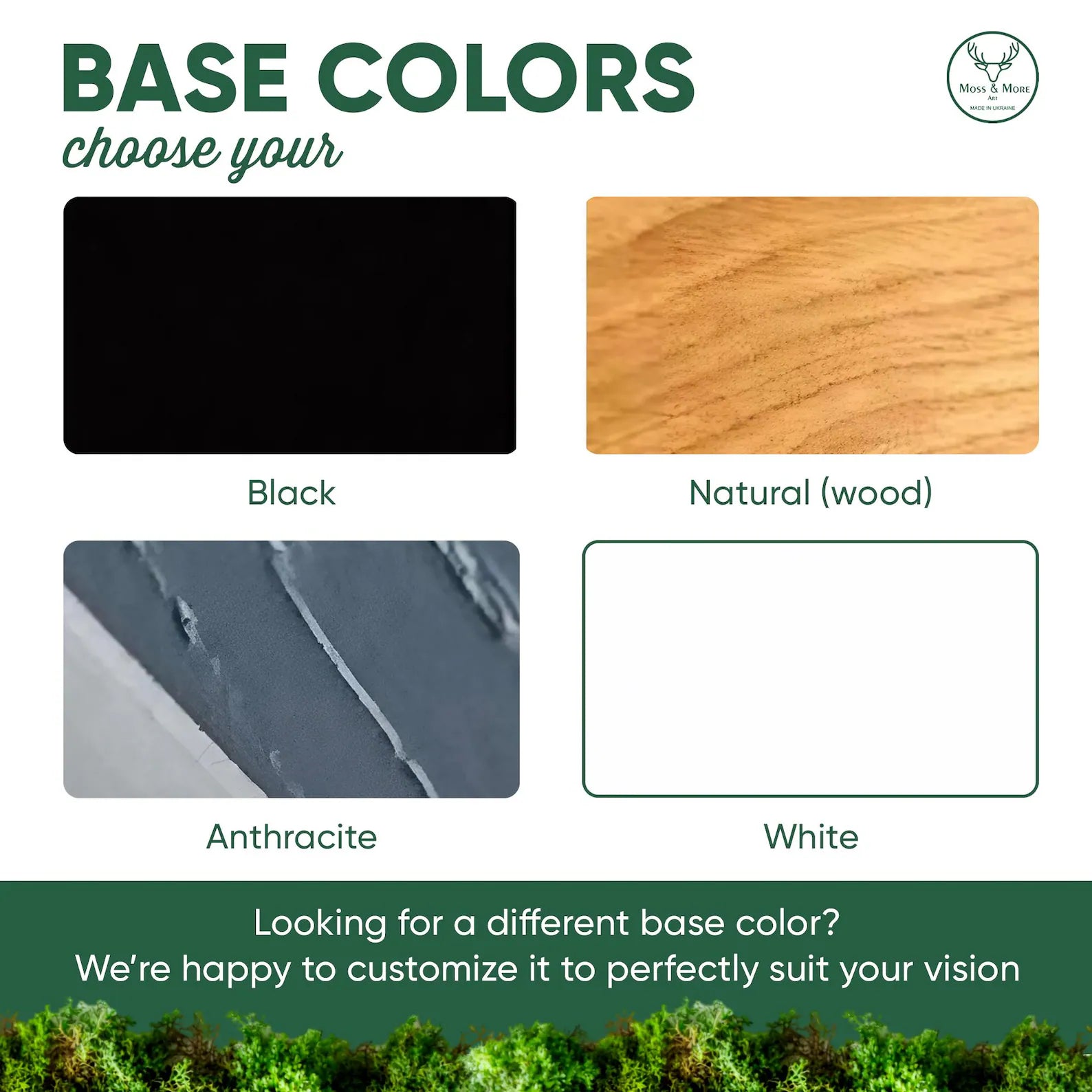 Moss Wall Art – Preserved Stabilized Moss in Wooden Frame for Home Decor