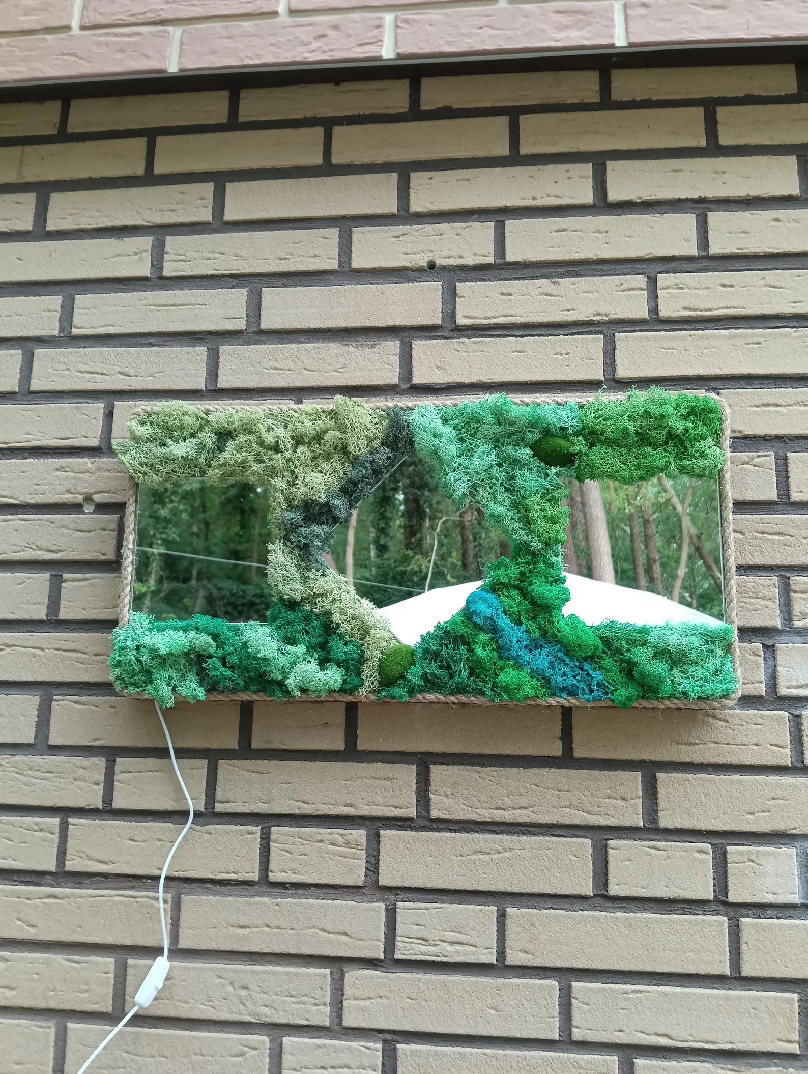 3D Icelandic Moss Mirror – Handmade Eco-Friendly Wall Decor
