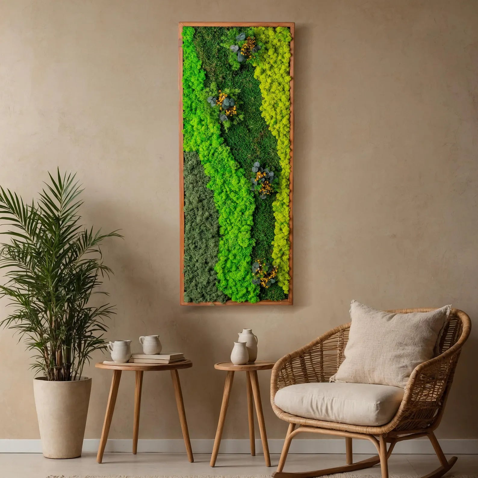 Preserved Moss Wall Art – Large Green Wall Decor for Modern Living Room & Home