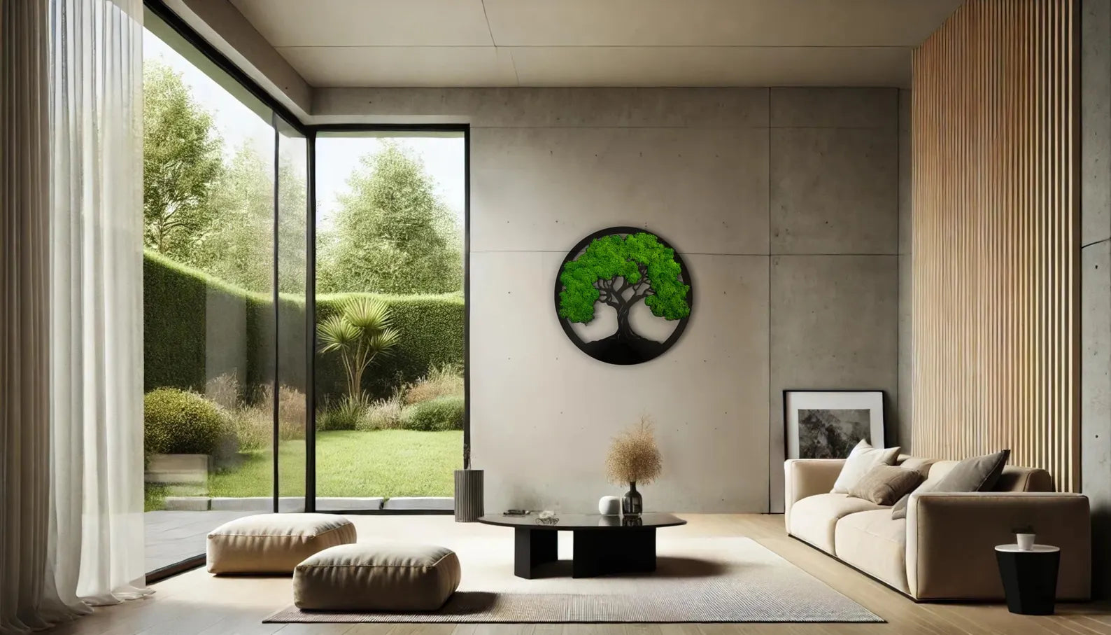 Tree of Life Moss Wall Art – Natural Reindeer Moss on Wood | Modern Wall Decoration (20–60 cm)