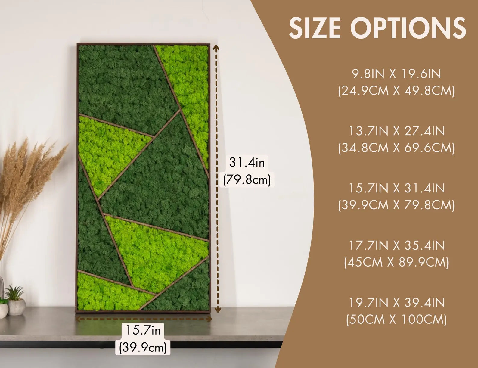 Large Moss Wall Art β Real Preserved Moss in Wooden Frame, Unique Nature Wall Decor, New Home Gift