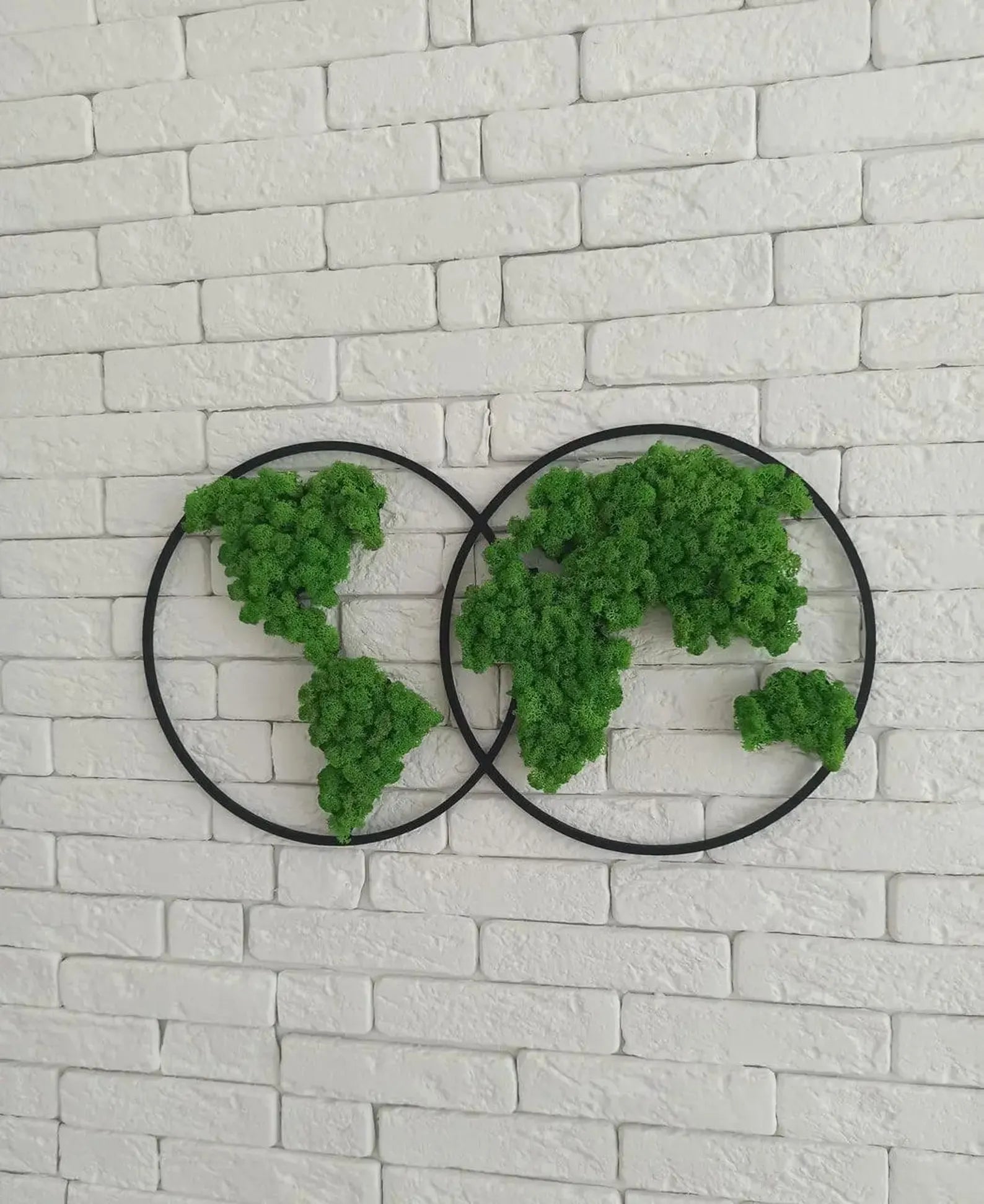 World Map Moss Wall Art – Extra Large Preserved Moss Home Decor