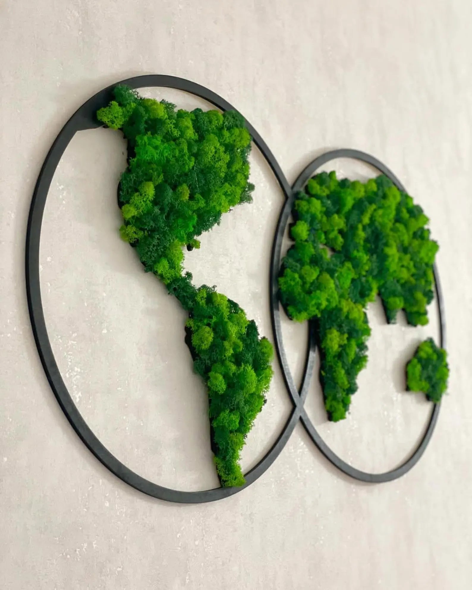 World Map Moss Wall Art – Extra Large Preserved Moss Home Decor