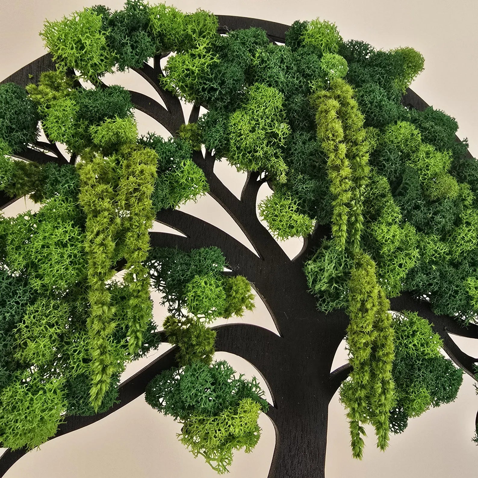 Tree of Life Wall Art – Wooden Decor with Scandinavian Moss & Amaranth
