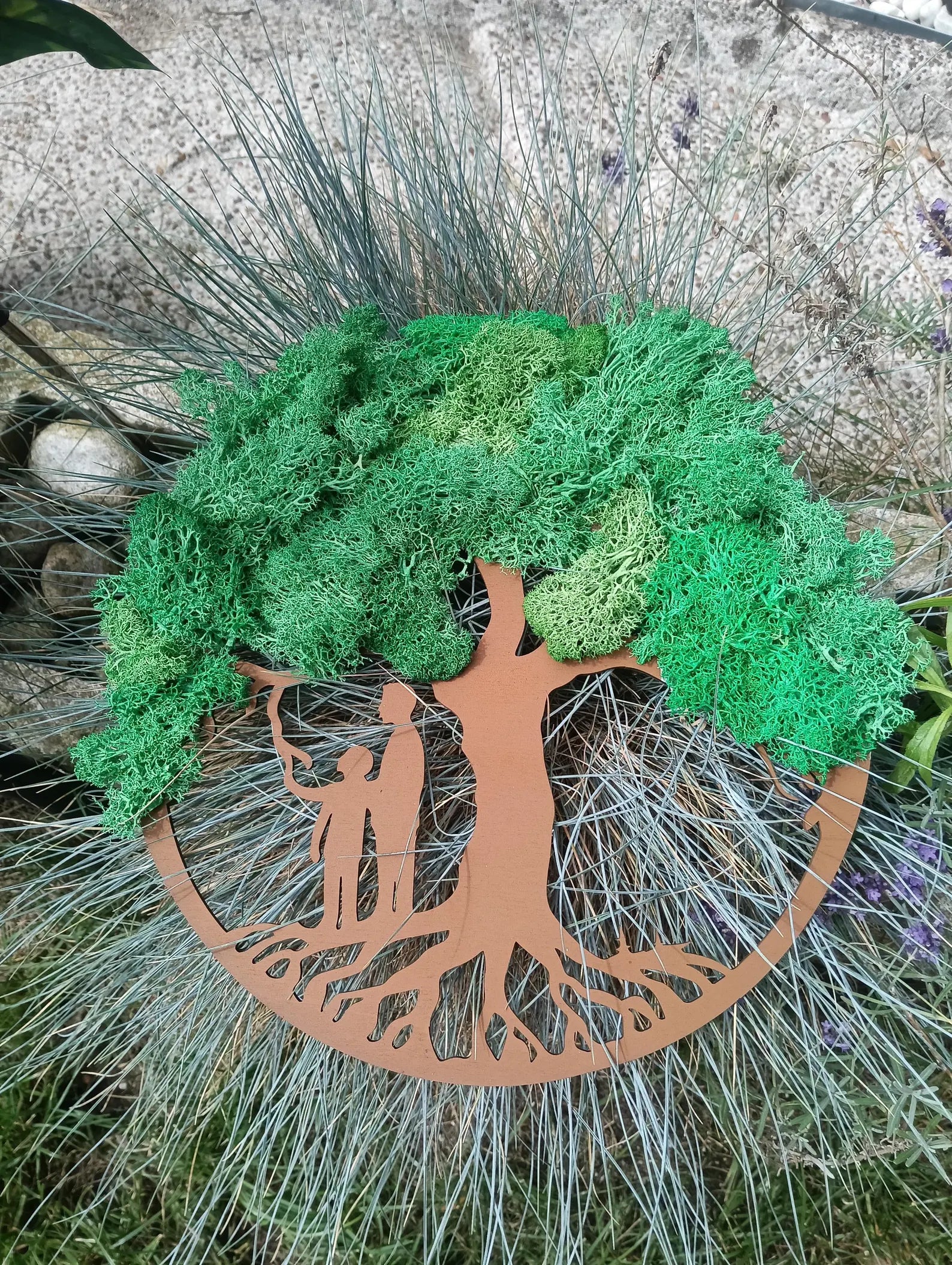 Tree of Life Wall Art with Moss – Handmade Wooden Home Accent