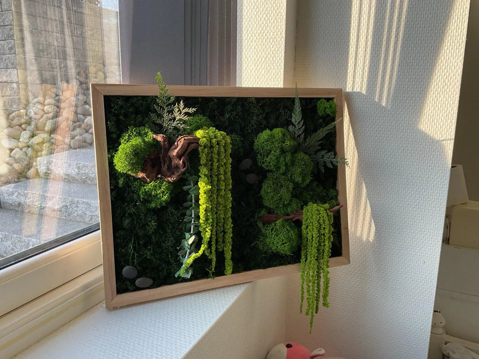 Living Moss Wall Art – Handcrafted 3D Botanical Canvas for Modern Home & Office Décor