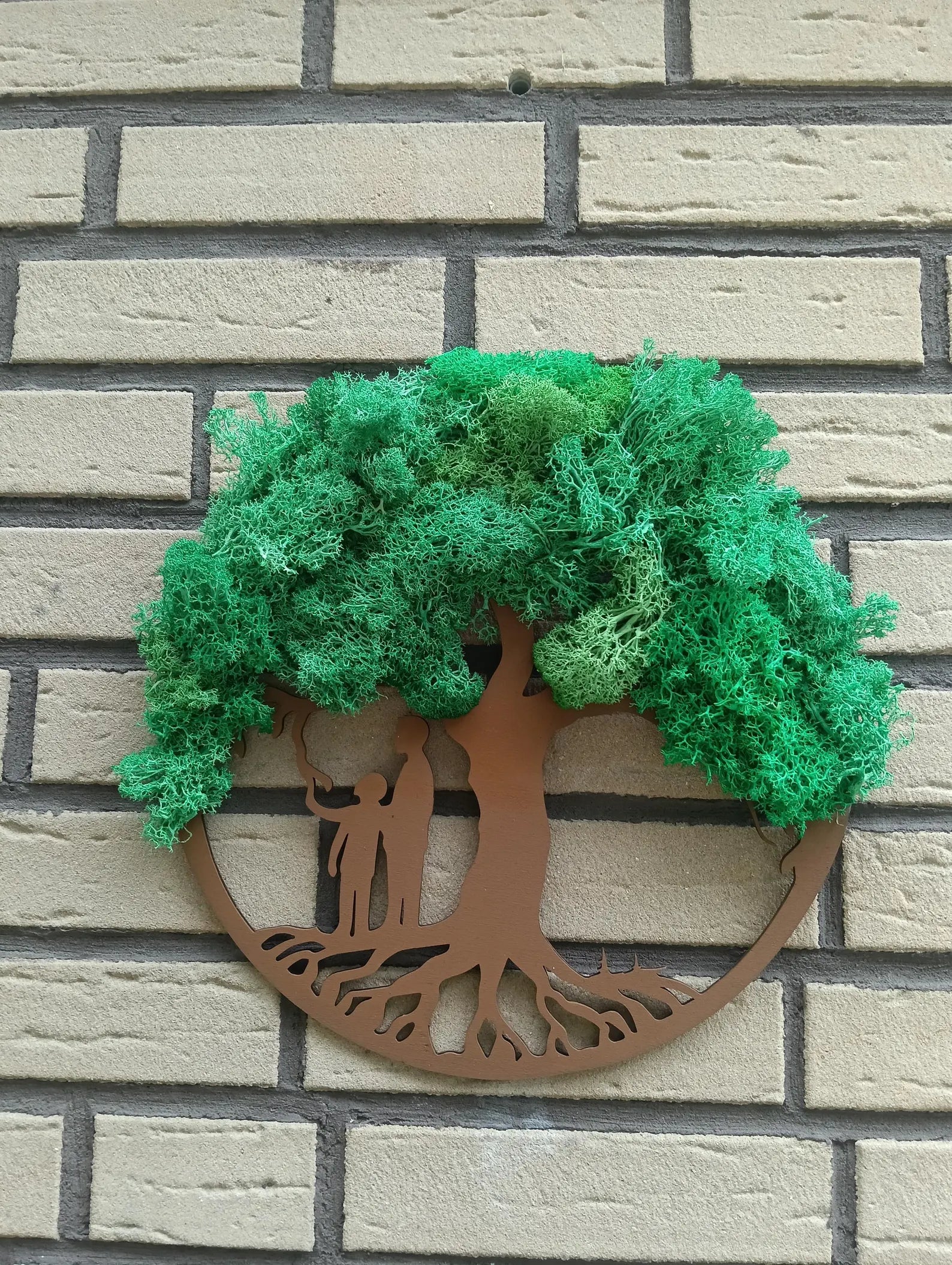 Tree of Life Wall Art with Moss – Handmade Wooden Home Accent