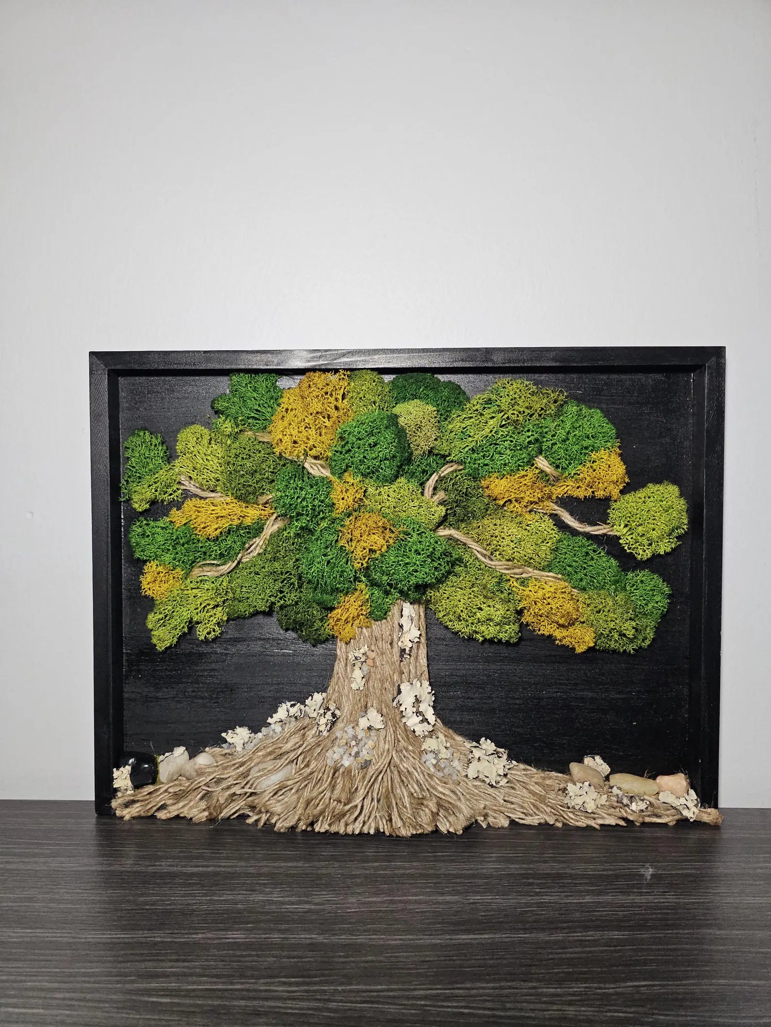 Tree of Life Moss Wall Art – Preserved Moss in Wood Frame, 30x40 cm