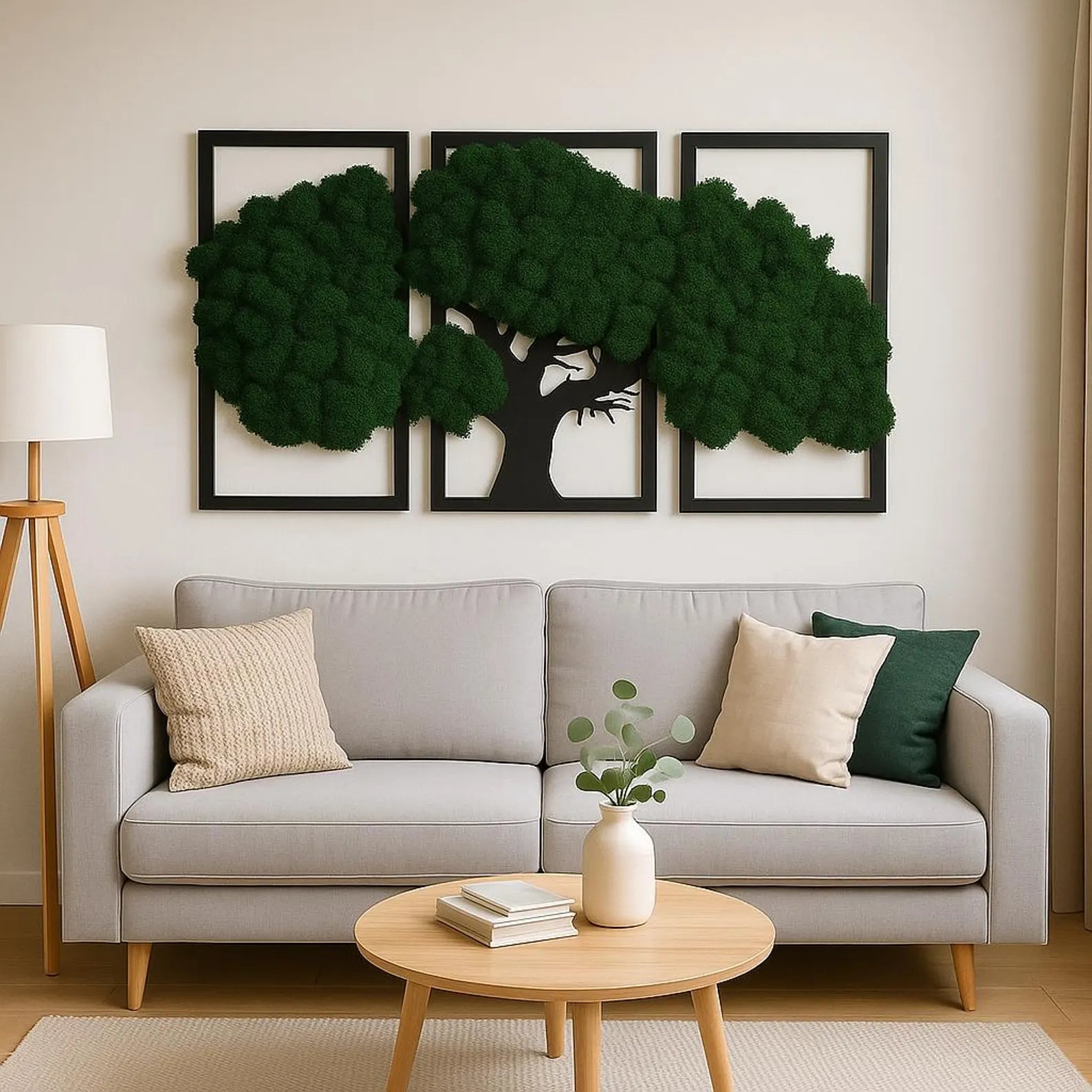 Reindeer Moss Tree Wall Art – Vertical Garden Décor for Home, Aesthetic Bedroom & Unique Host Gift