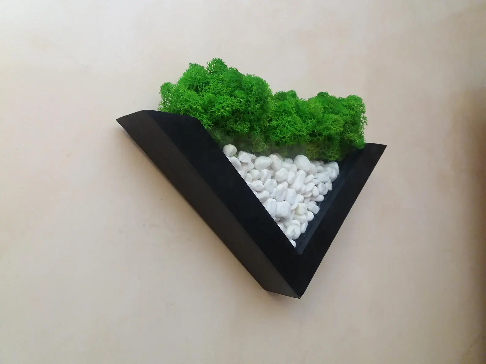 Moss Wall Planter – Green Wall Decor – Wood and Moss Indoor Wall Art