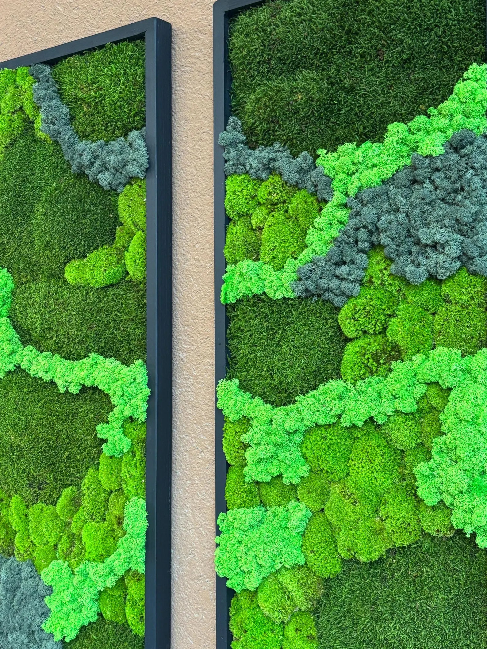 Preserved Moss Wall Art – Real Natural Moss in Vertical Wooden Frame for Eco-Friendly Home & Office Décor