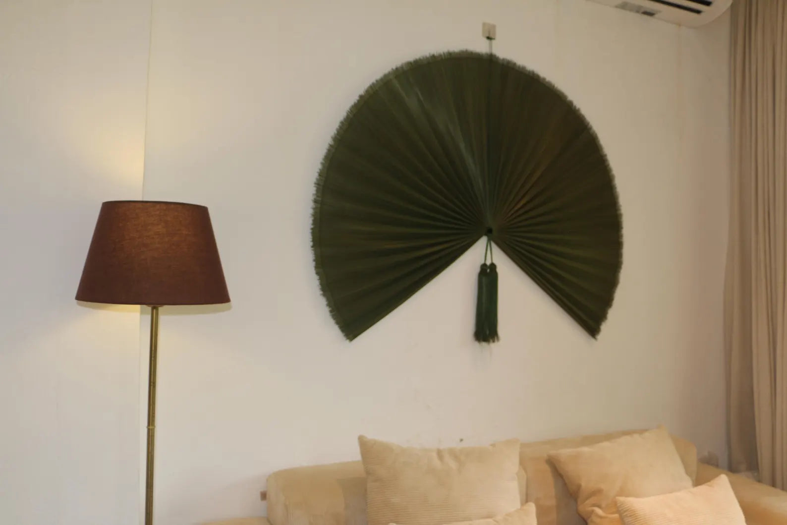 Bamboo Fan Wall Decor – Oversized Folding Fan Headboard, Boho Wall Art for Bedroom, Japanese Style Wall Hanging