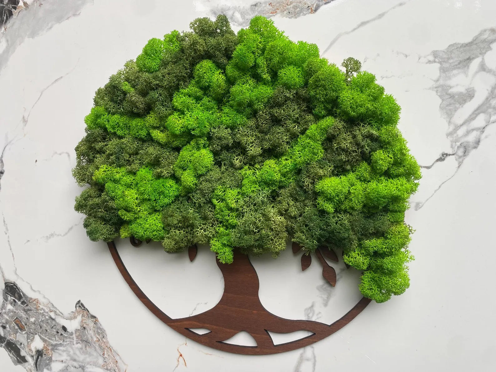 Tree of Life Wall Art with Scandinavian Moss – Large Natural Moss Wall Decor for Home or Office