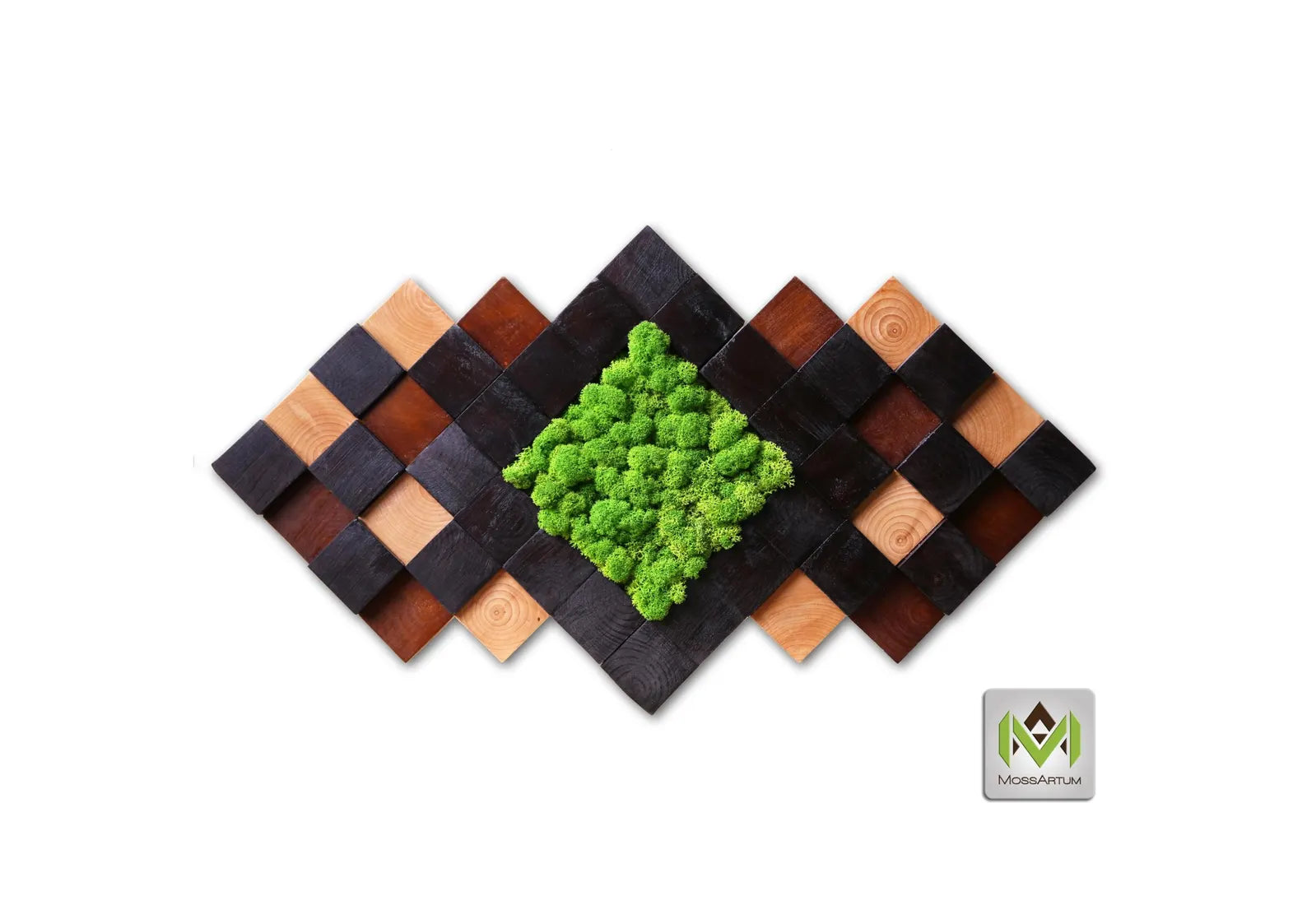 Preserved Moss Wall Art – Handmade Natural Wood Decor | Eco-Friendly Wall Hanging for Home & Office