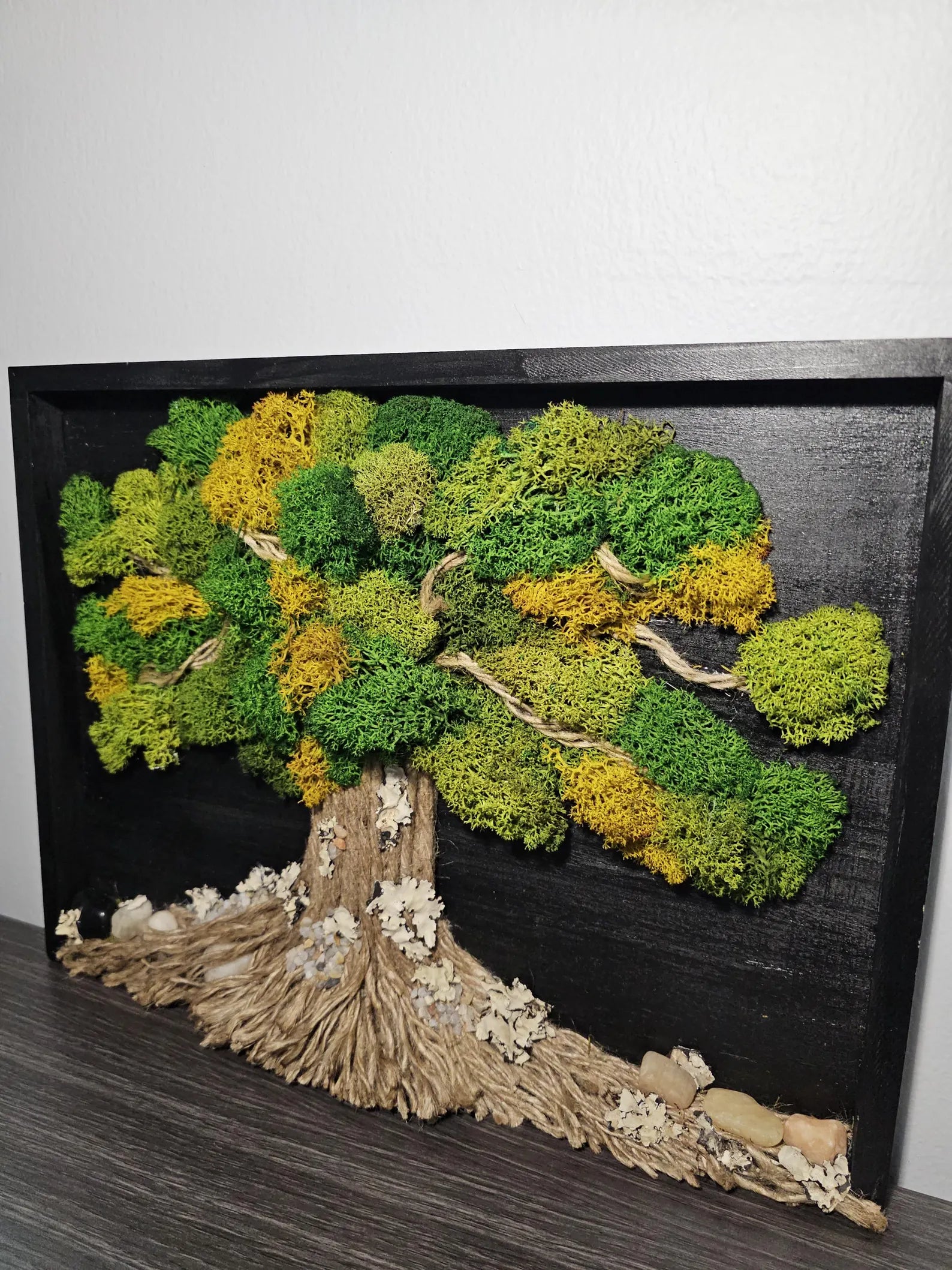 Tree of Life Moss Wall Art – Preserved Moss in Wood Frame, 30x40 cm