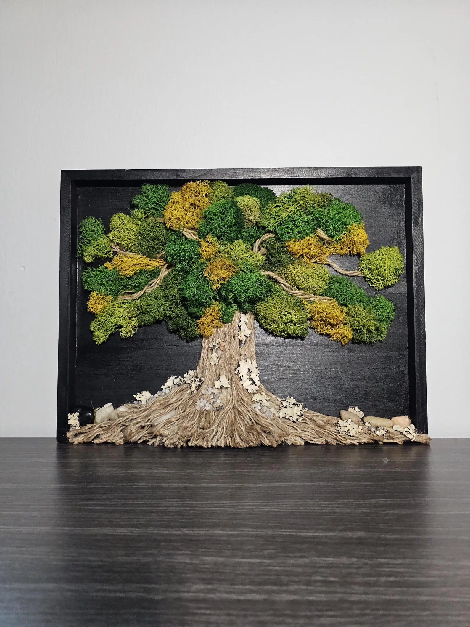 Tree of Life Moss Wall Art – Preserved Moss in Wood Frame, 30x40 cm