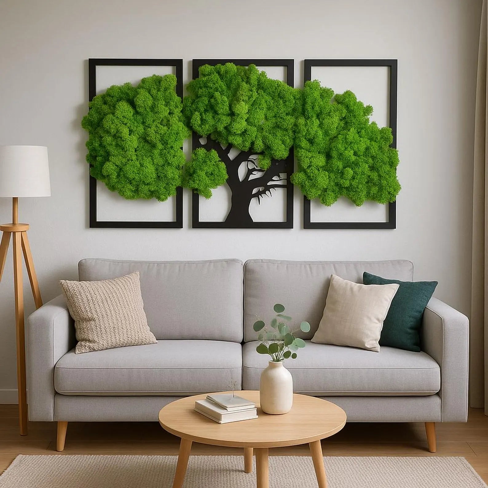 Reindeer Moss Tree Wall Art – Vertical Garden Décor for Home, Aesthetic Bedroom & Unique Host Gift