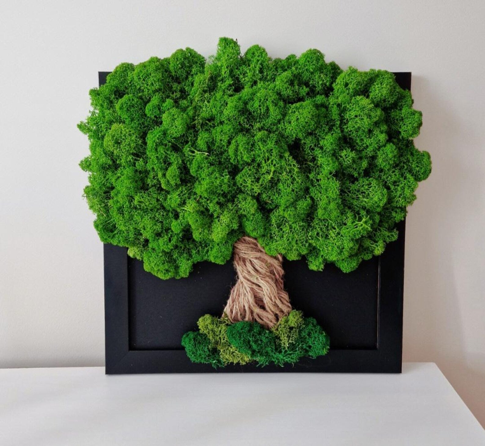 Moss Wall Art Tree – Reindeer Moss Tree of Life, Vertical Garden Wall Decor, Aesthetic Bedroom & Home Decoration, Unique Gift for Host