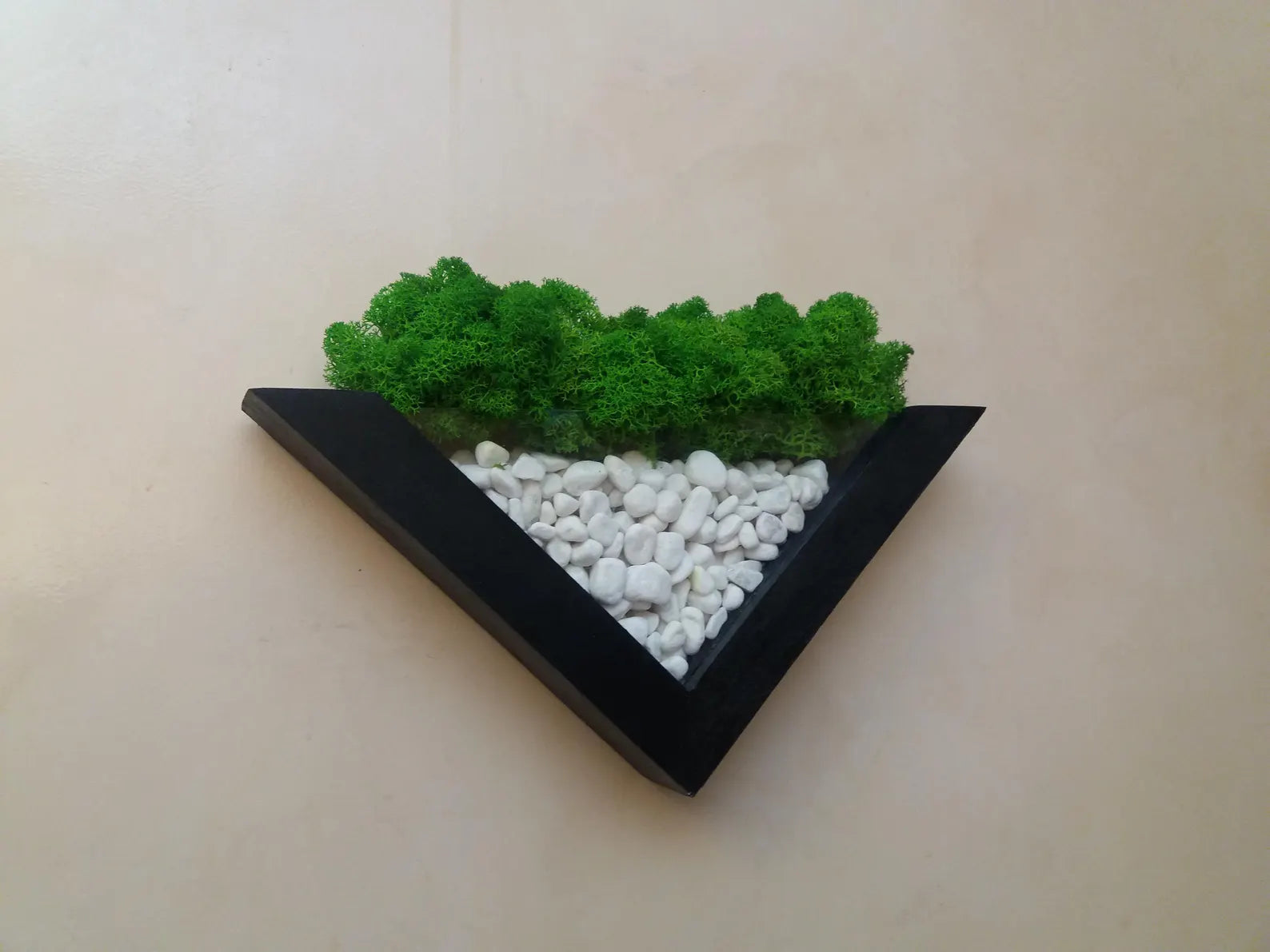 Moss Wall Planter – Green Wall Decor – Wood and Moss Indoor Wall Art