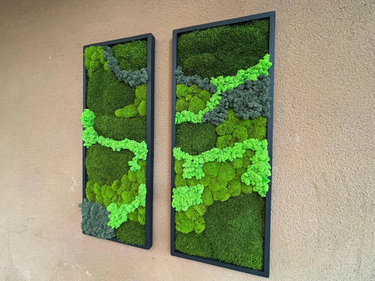 Preserved Moss Wall Art – Real Natural Moss in Vertical Wooden Frame for Eco-Friendly Home & Office Décor